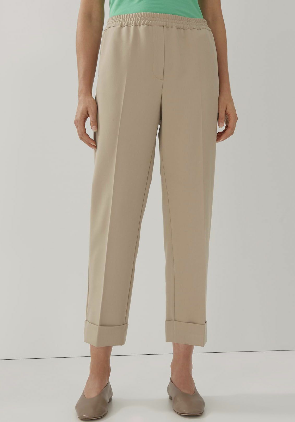 Bundfaltenhose, mit elastischem Bund