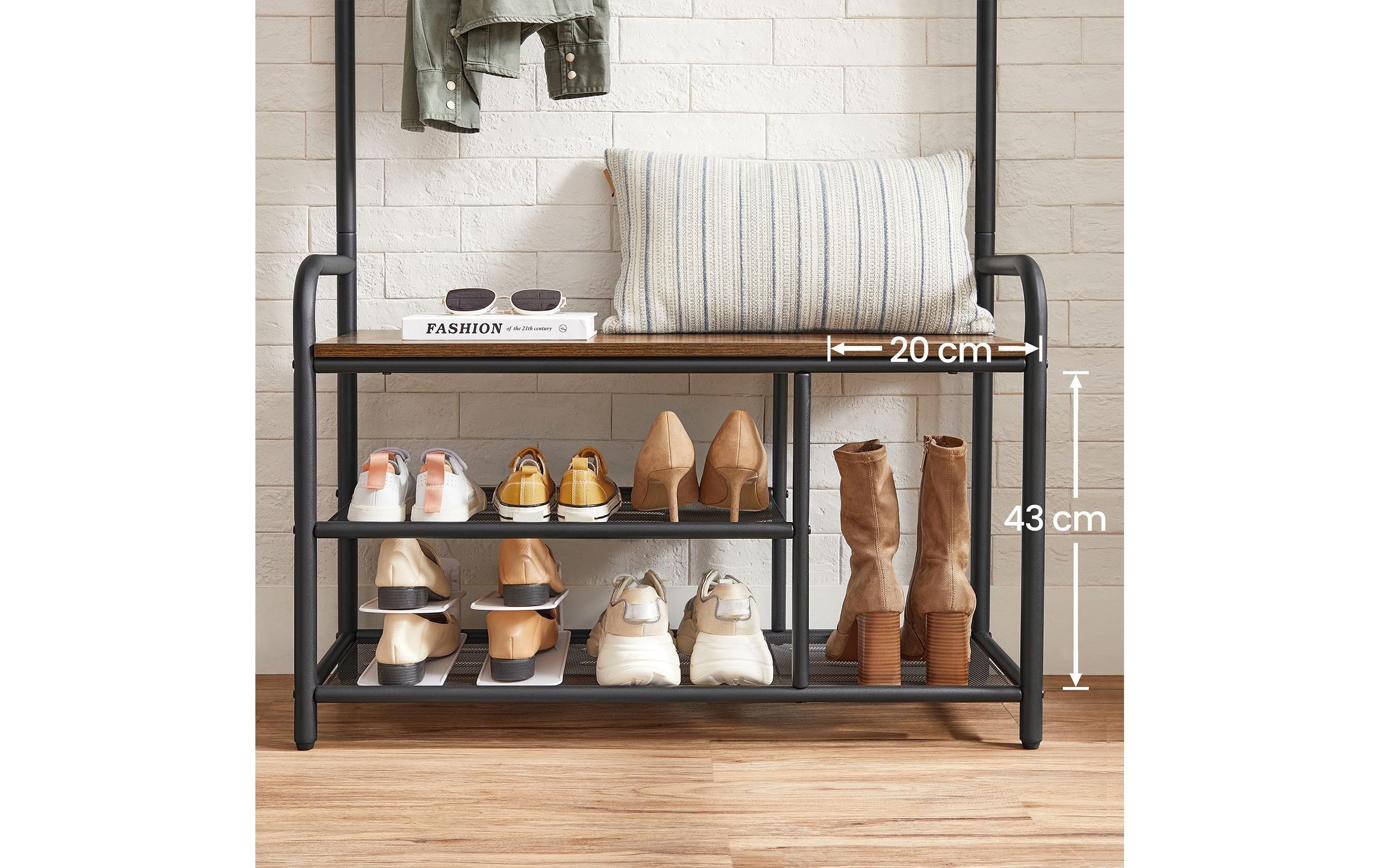 VASAGLE Garderobenständer »mit Schuhregal 85 cm x 180.5 cm« Garderobenständer mit Schuhbank und neun Haken