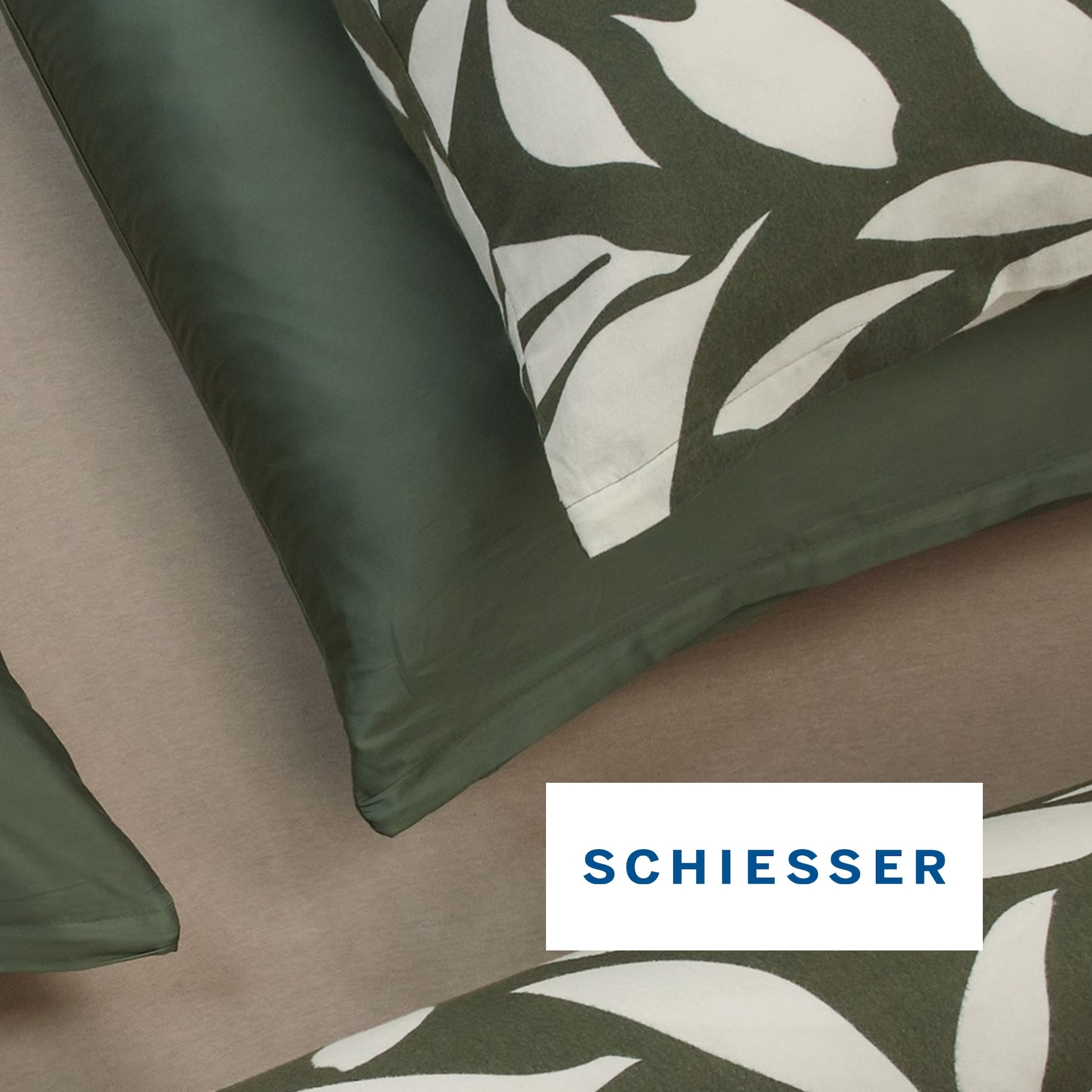 Schiesser Linge de lit »Leaf aus weichem Baumwoll-Feinbiber mit floralem Muster« 2 cuis Made in Green