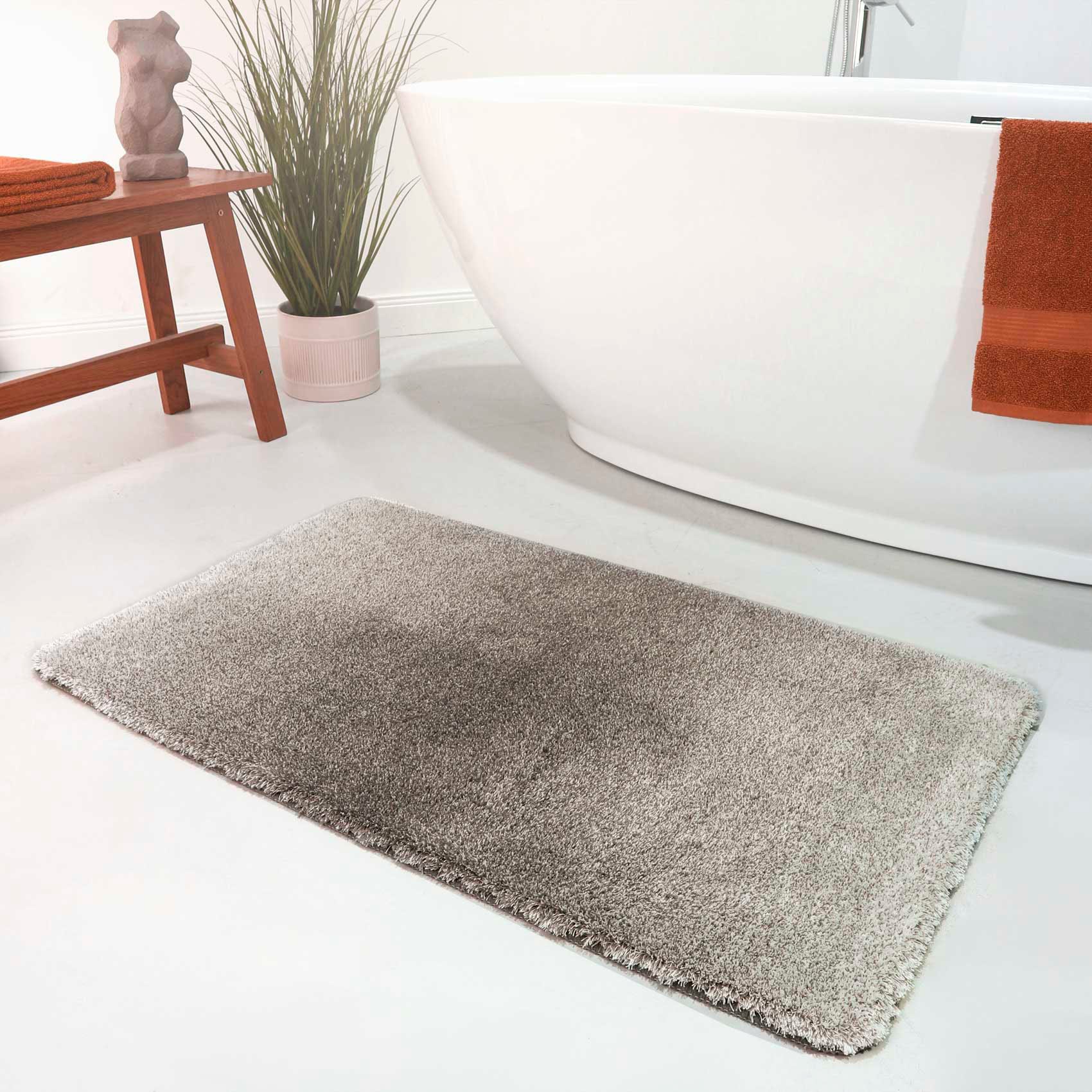 Wecon home Basics Badematte »Luuk WB-2705«, Höhe 25 mm, rutschhemmend beschichtet, fussbodenheizungsgeeignet-schnell trocknend, trendiger Farbverlauf, waschbar, weicher Badezimmerteppich