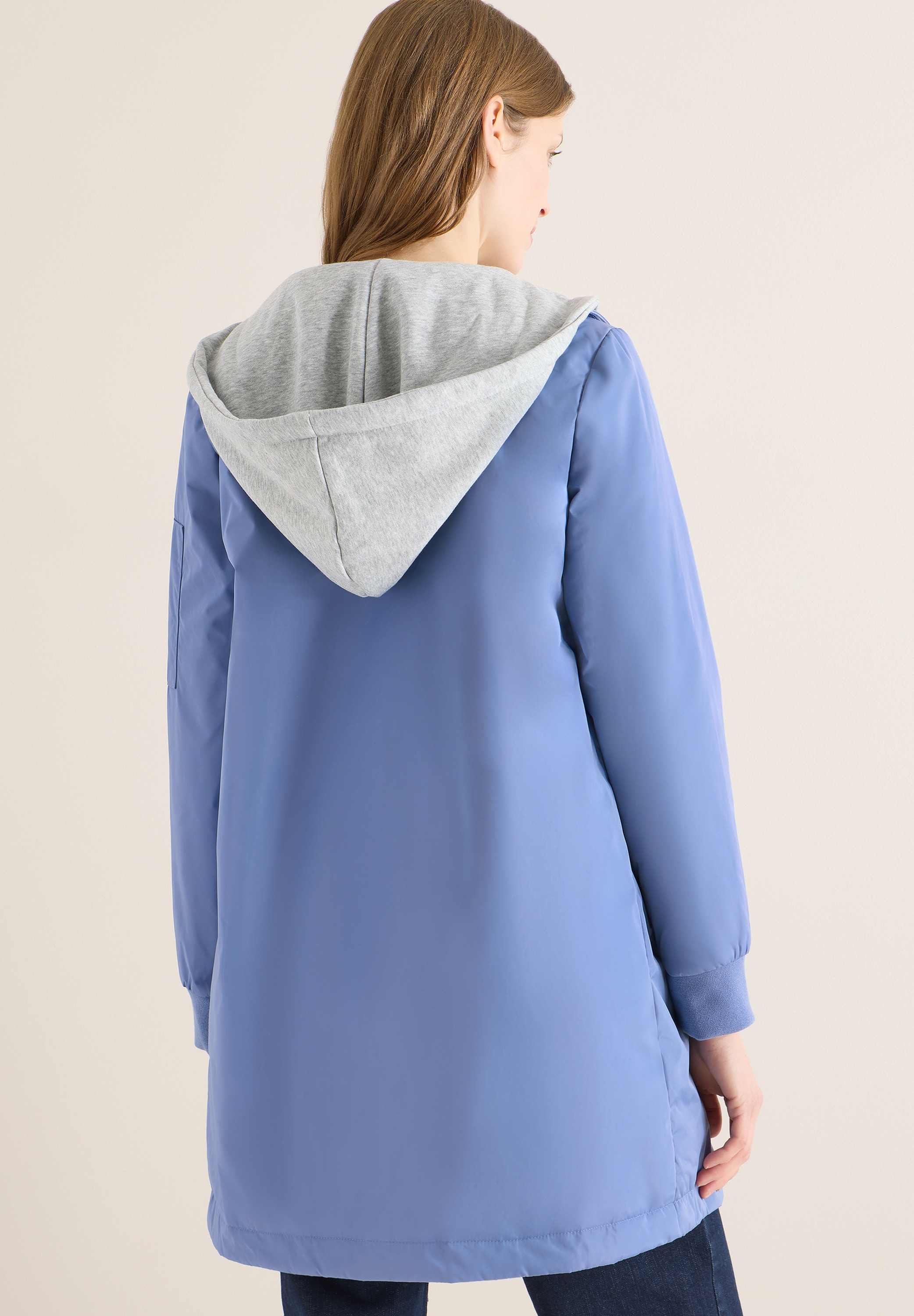 Cecil Langjacke mit Kapuze mit Reissverschlusstasche am Ärmel, mit Kapuze aus Sweatmaterial