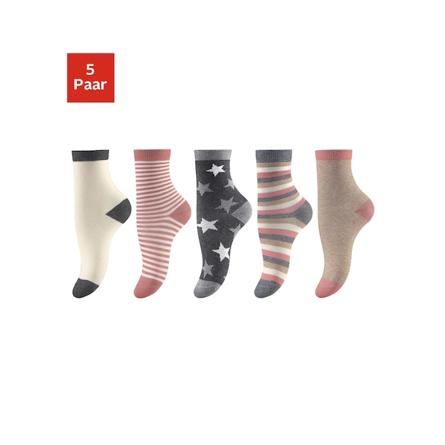 Socken, (5 Paar), in 5 verschiedenen Designs versandkostenfrei auf