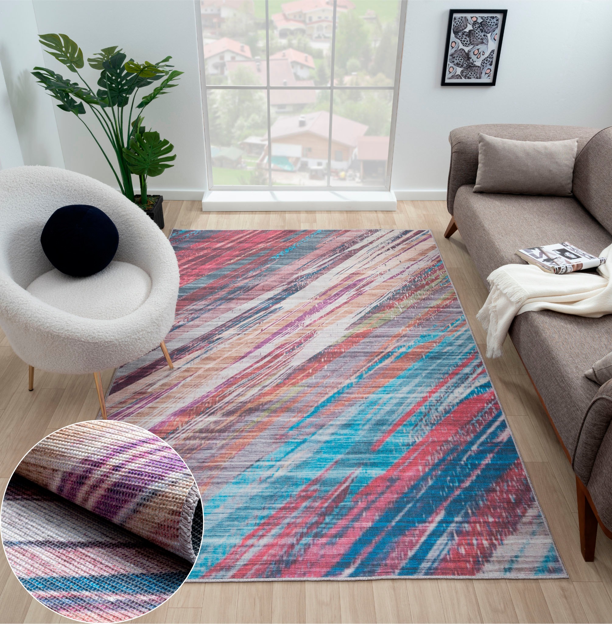 Image of Myflair Möbel & Accessoires Teppich "Amara, LAGERRÄUMUNG" rechteckig 10 mm Höhe bedruckt, modernes Design, In- & Outdoor geeignet, waschbar