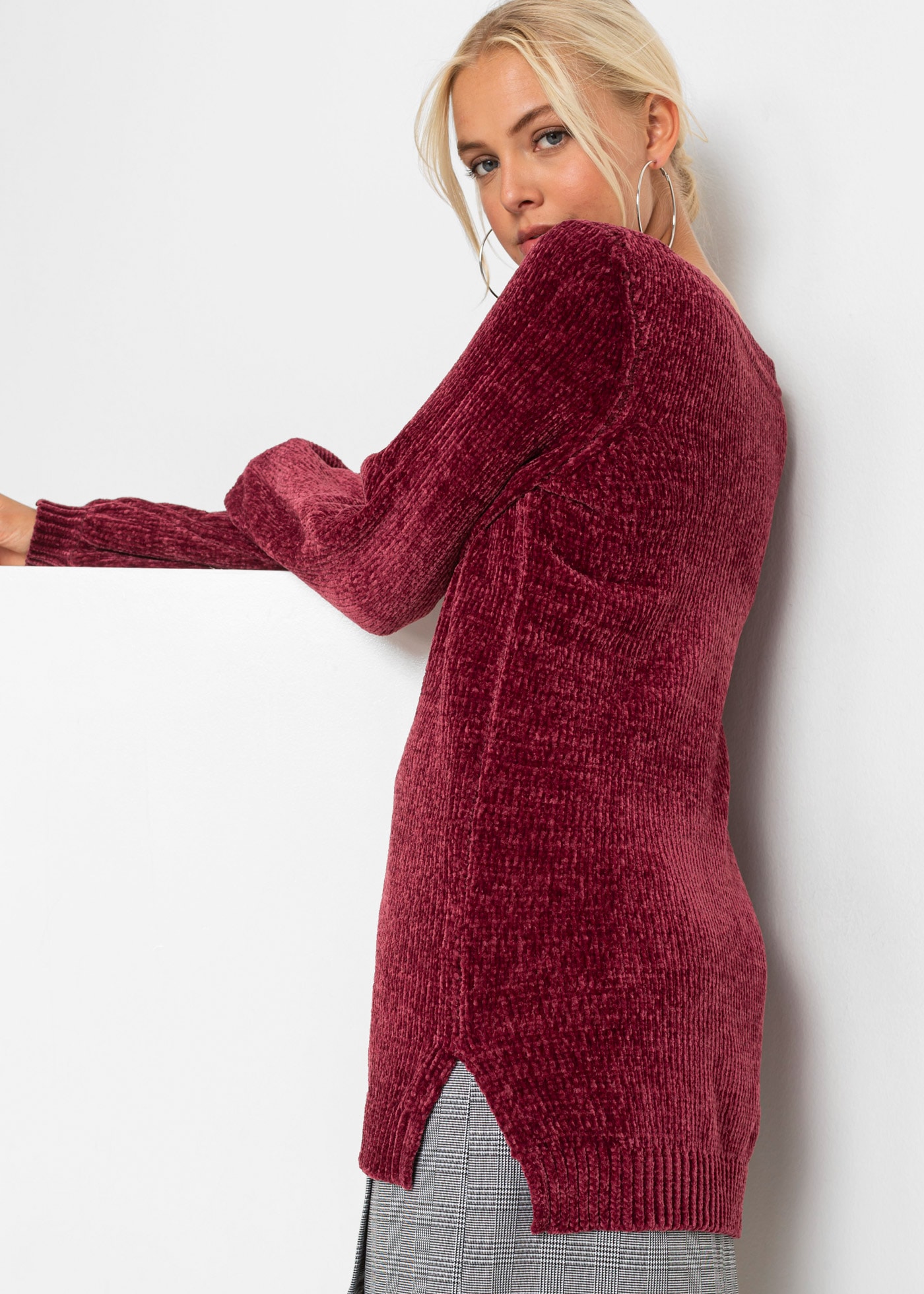 bonprix Pull long »Chenille-Longpullover« Chenille-Longpullover