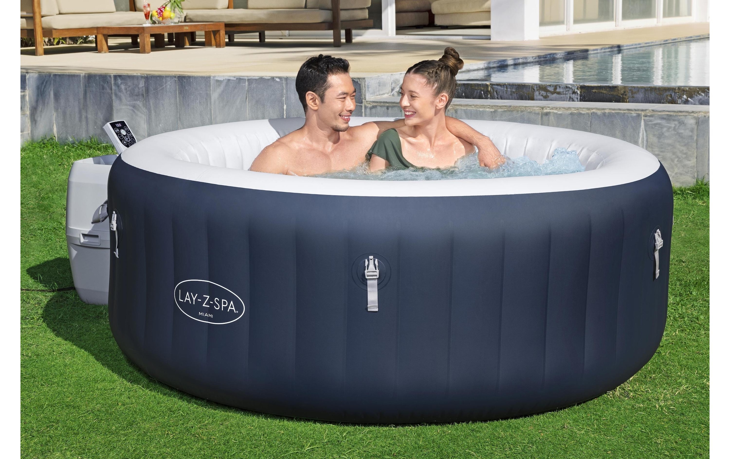 Bestway Jacuzzi »Miami AirJet Ø 180« Aufblasbarer, energieeffizienter Whirlpool für vier Personen