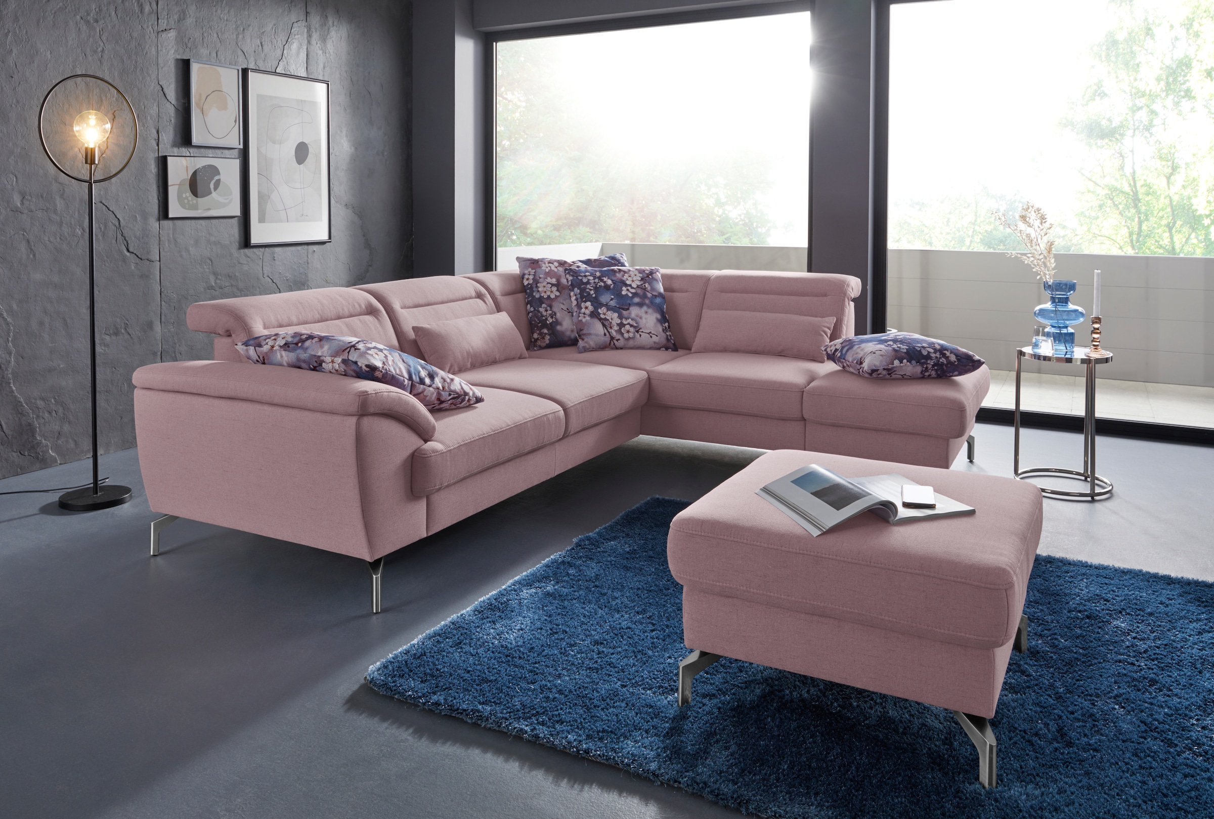 sit&more Hocker »Percy«, Fusshöhe 15cm, wahlweise mit unterschiedlichen Fussfarben