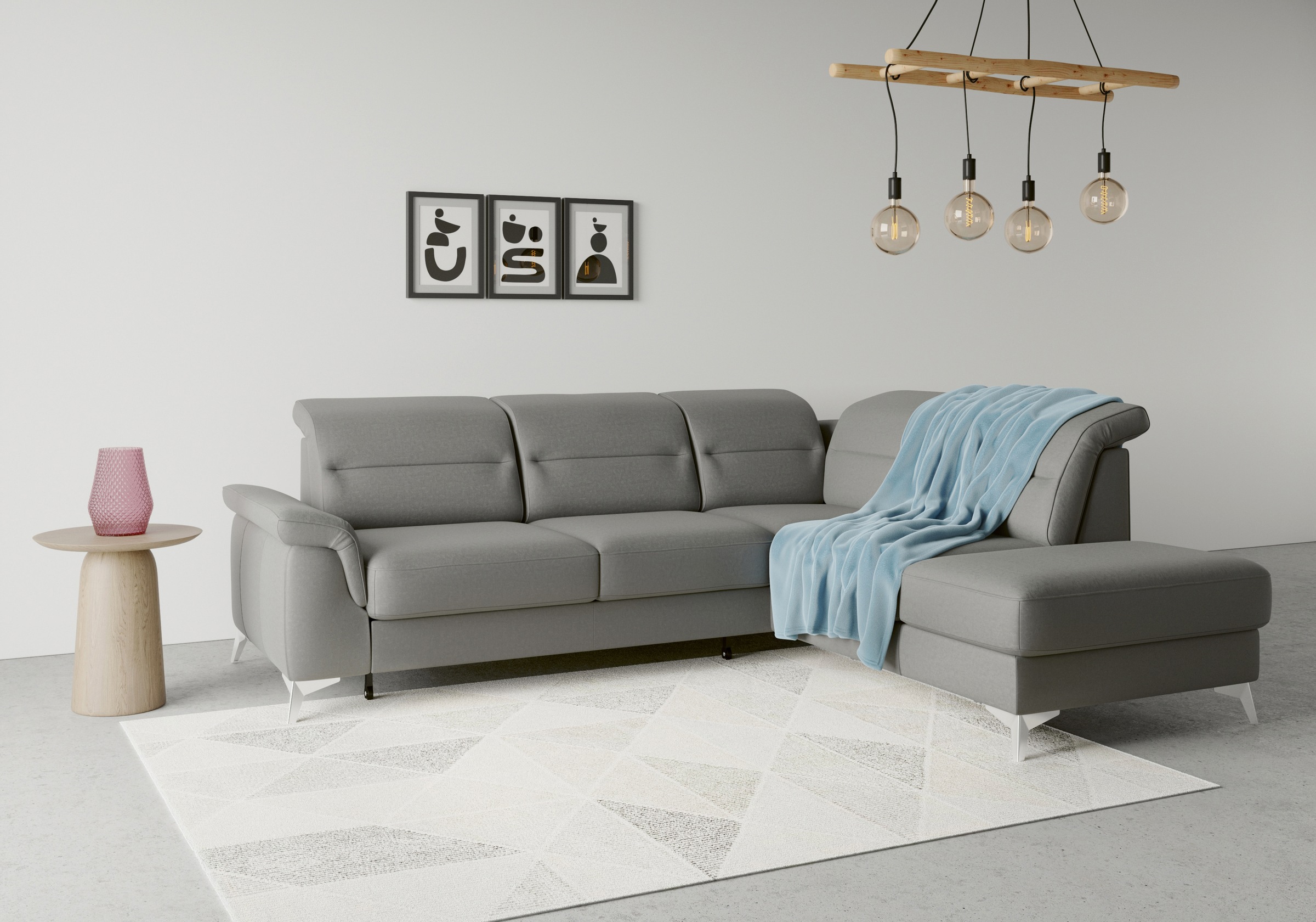 sit&more Ecksofa »Sinatra L-Form«, mit Ottomane, optional mit Kopfteilverstellung und Armteilfunktion