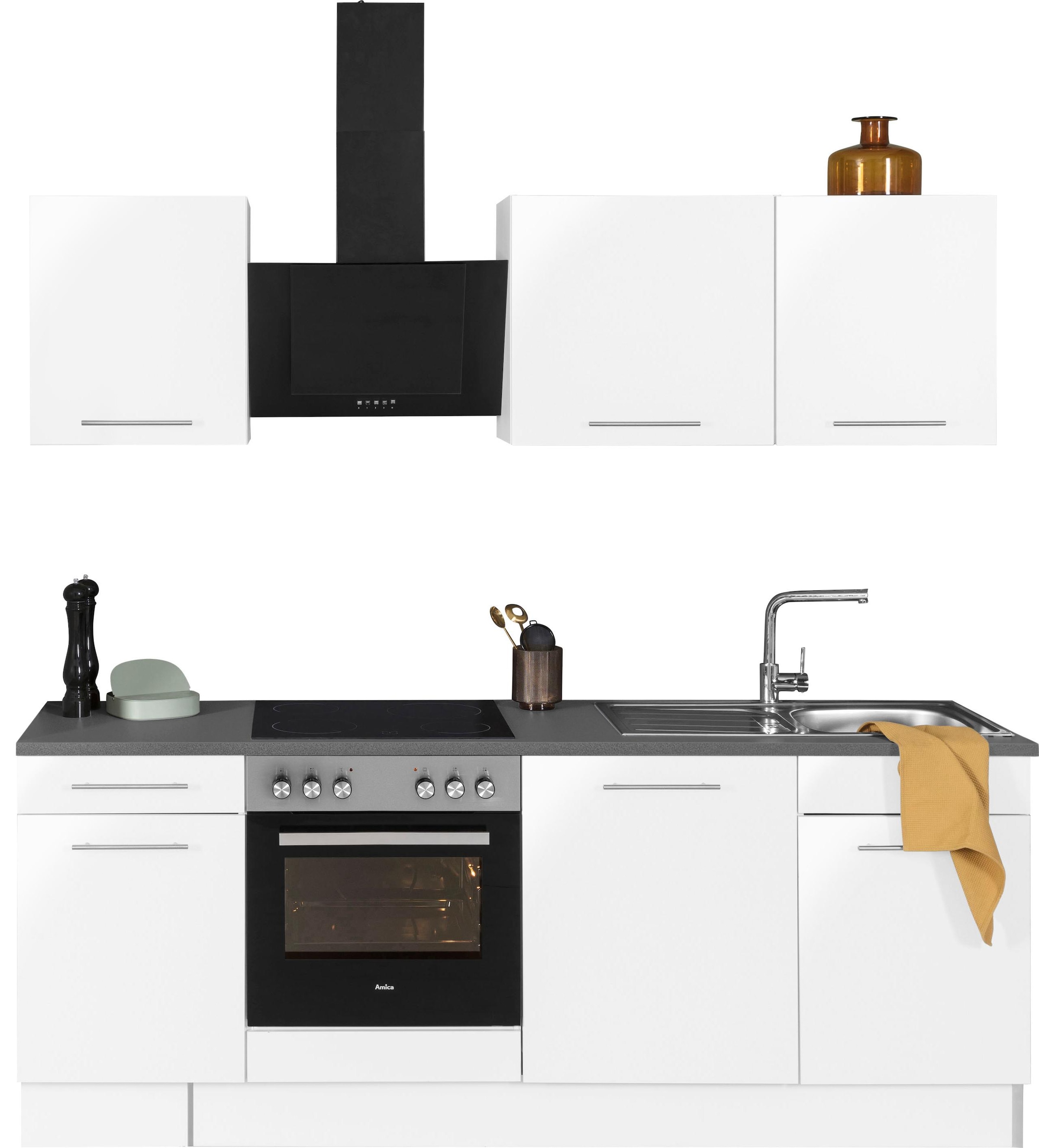 wiho Küchen »Ela«, jetzt 220 kaufen cm, Küchenzeile Breite höhenverstellbare Soft-Close-Funktion, Füsse