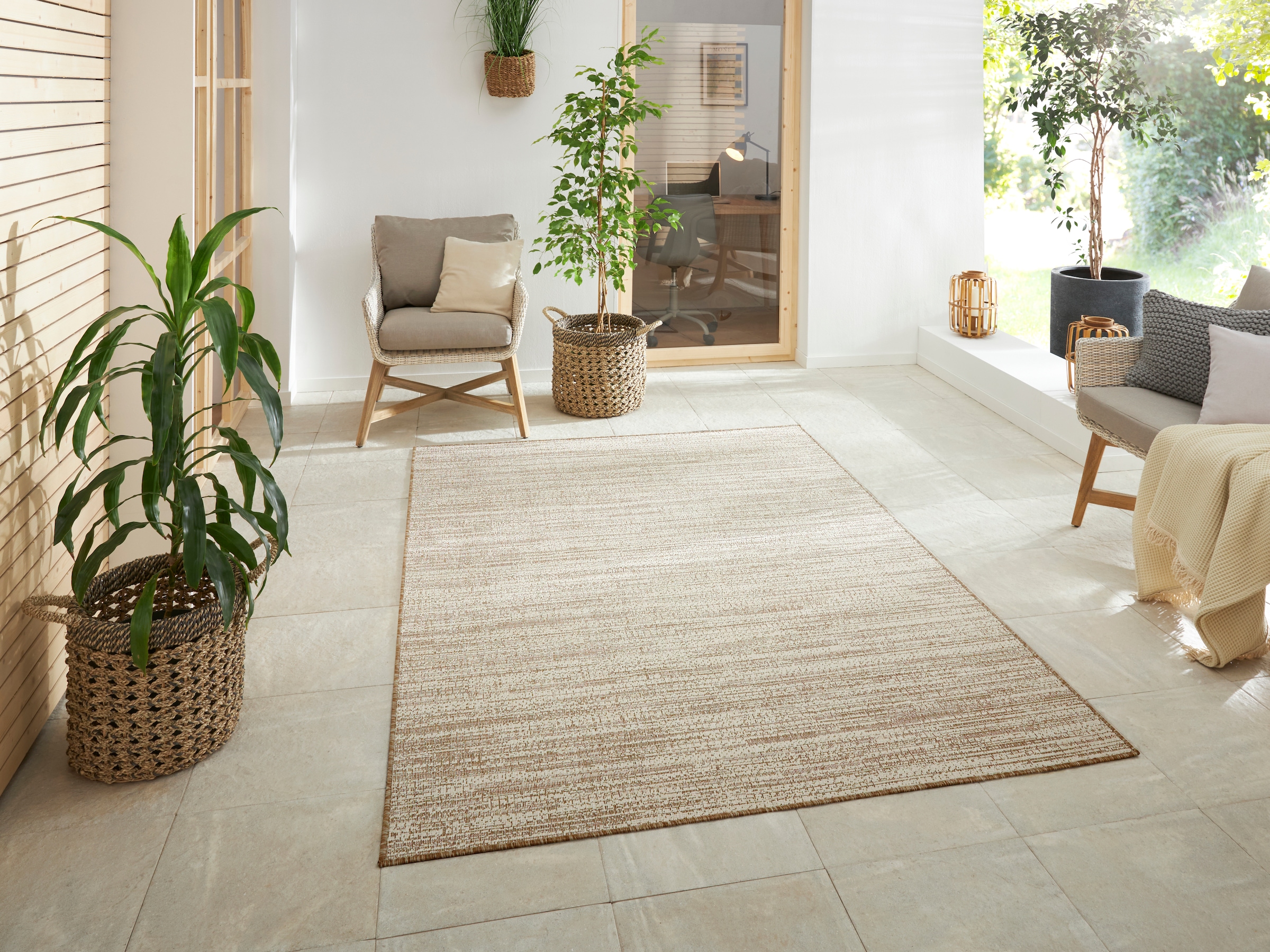 Image of ELLE DECORATION Läufer "Mèlange" rechteckig 5 mm Höhe Flachgewebe, In-& Outdoor, Modern, Wendeteppich, Balkon, Wohnzimmer