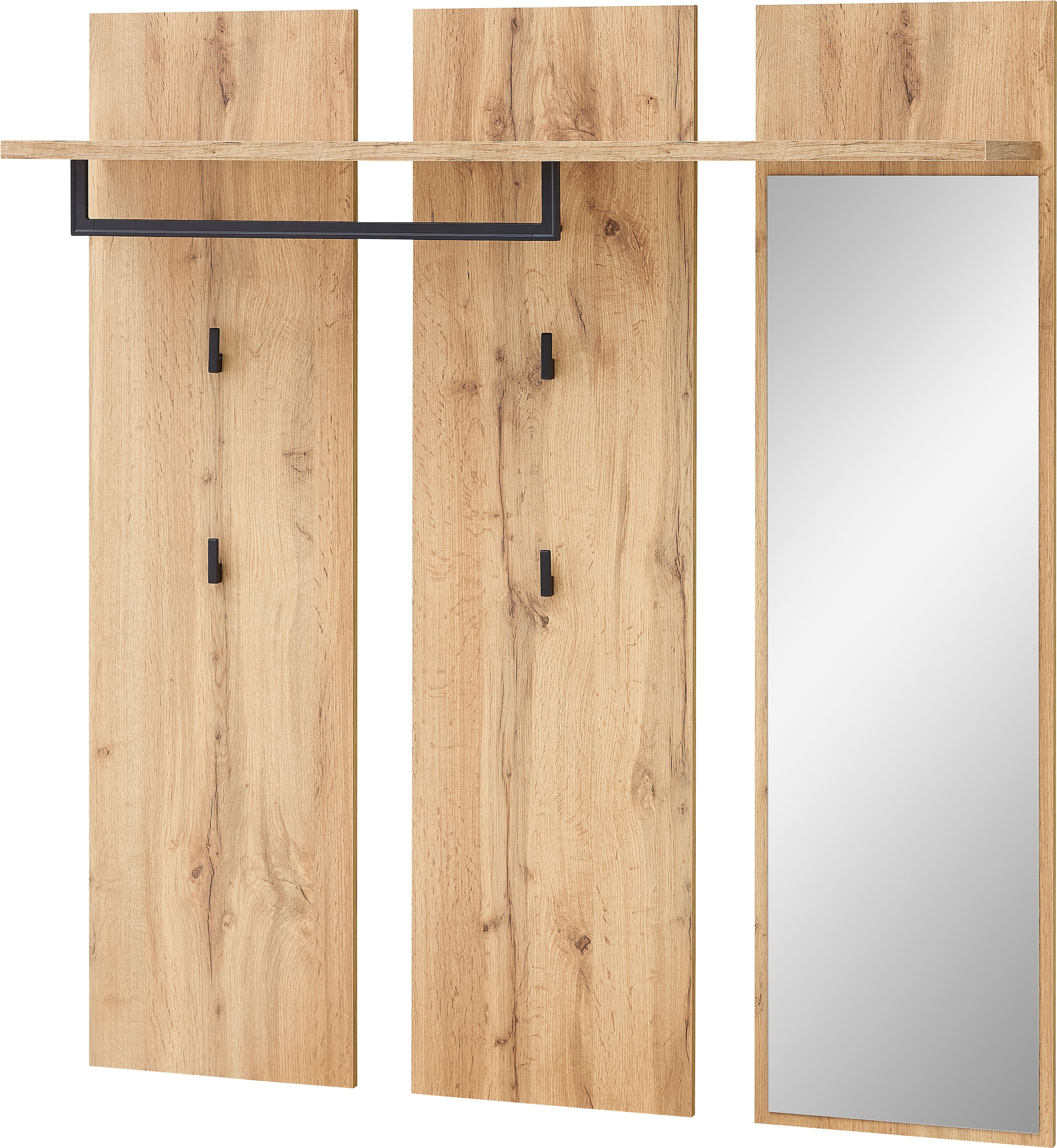 Innostyle Panneau de vestiaire »Sparks Garderobenpaneel;  120x130x30cm (B/H/T)« 1 cuis tlg. 1 plancher, 4 crochets, 1 tringle à vêtements, miroir