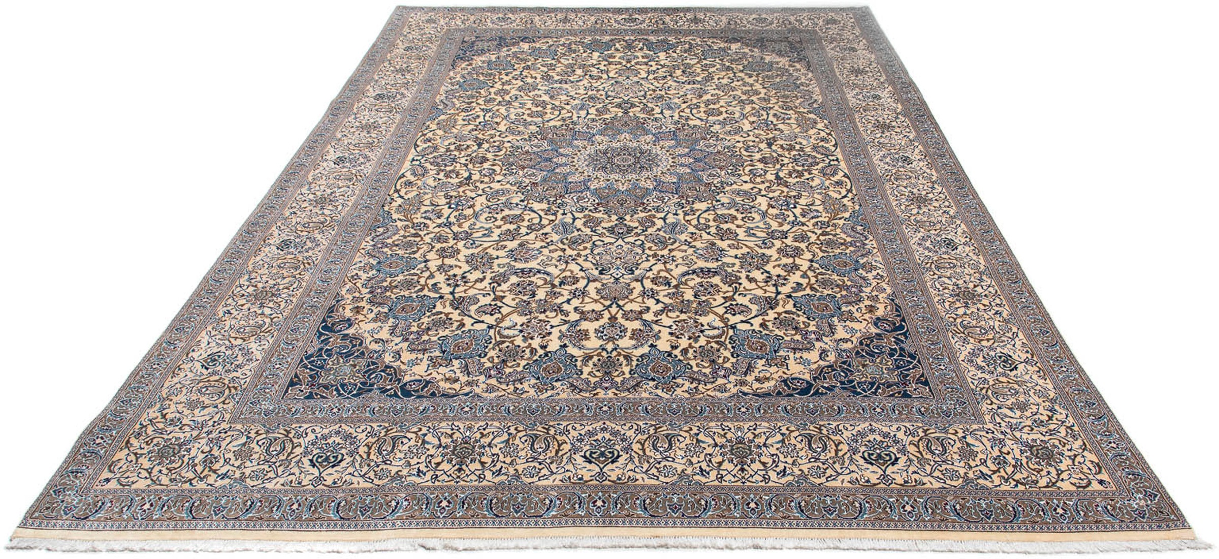 Image of morgenland Orientteppich »Perser - Nain - Premium - 360 x 244 cm - beige«, rechteckig, 6 mm Höhe, Wohnzimmer, Handgeknüpft, Einzelstück mit Zertifikat bei Ackermann Versand Schweiz