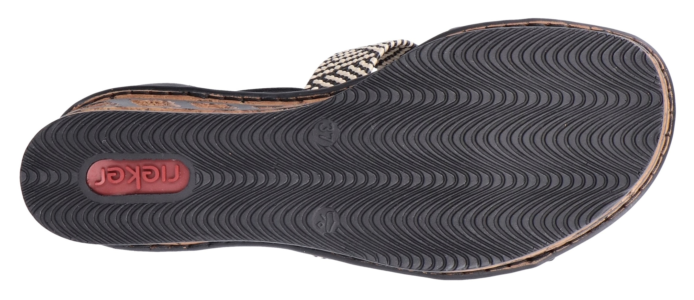 Rieker Sandales compensées  Sommerschuh, Plateausandalette, Sandale mit modischem 6 cm Keilabsatz