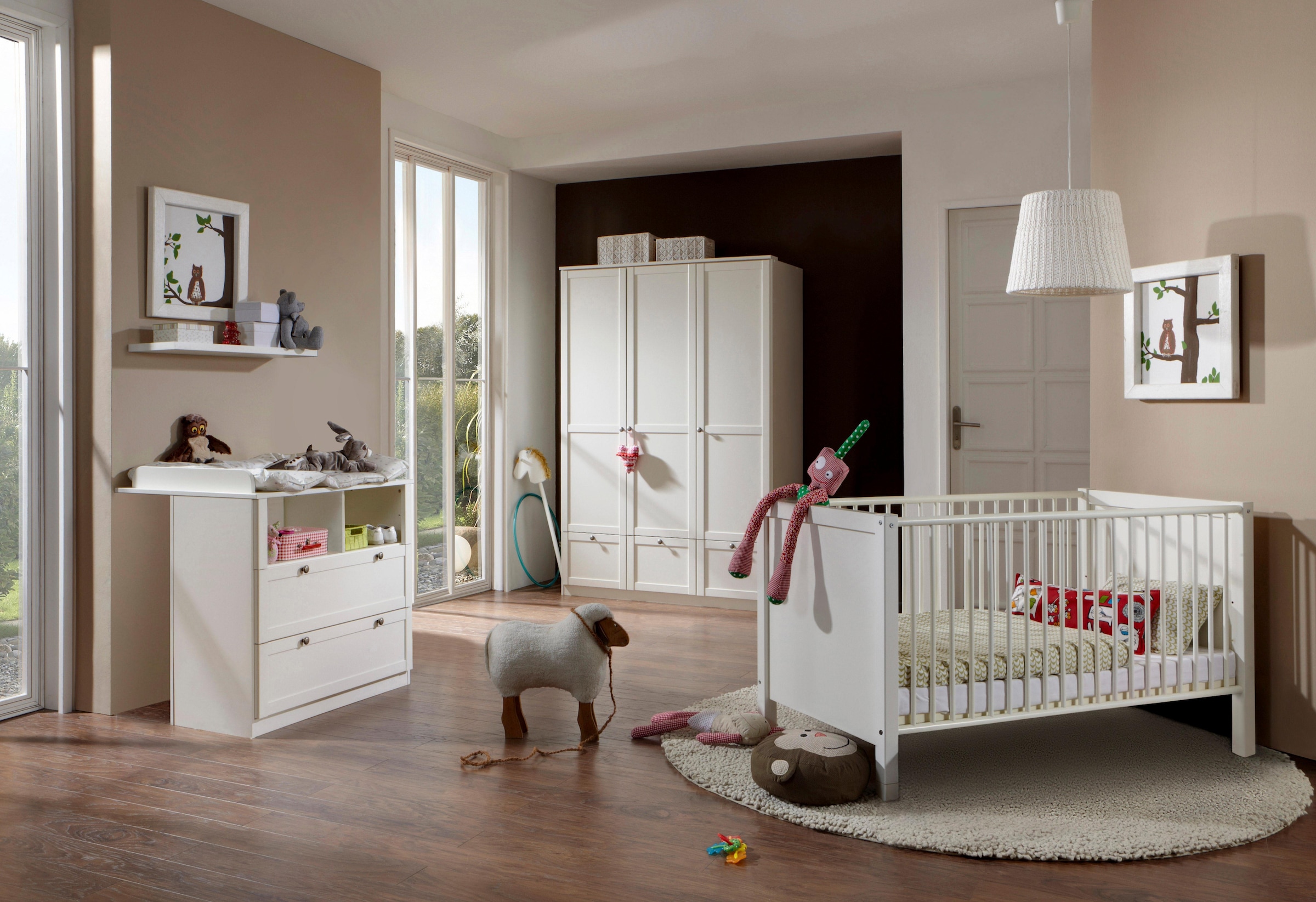 Image of Wimex Babyzimmer-Komplettset "Helsingborg" Set, 3 Stk. tlg. Bett + Wickelkommode + 3 trg. Schrank