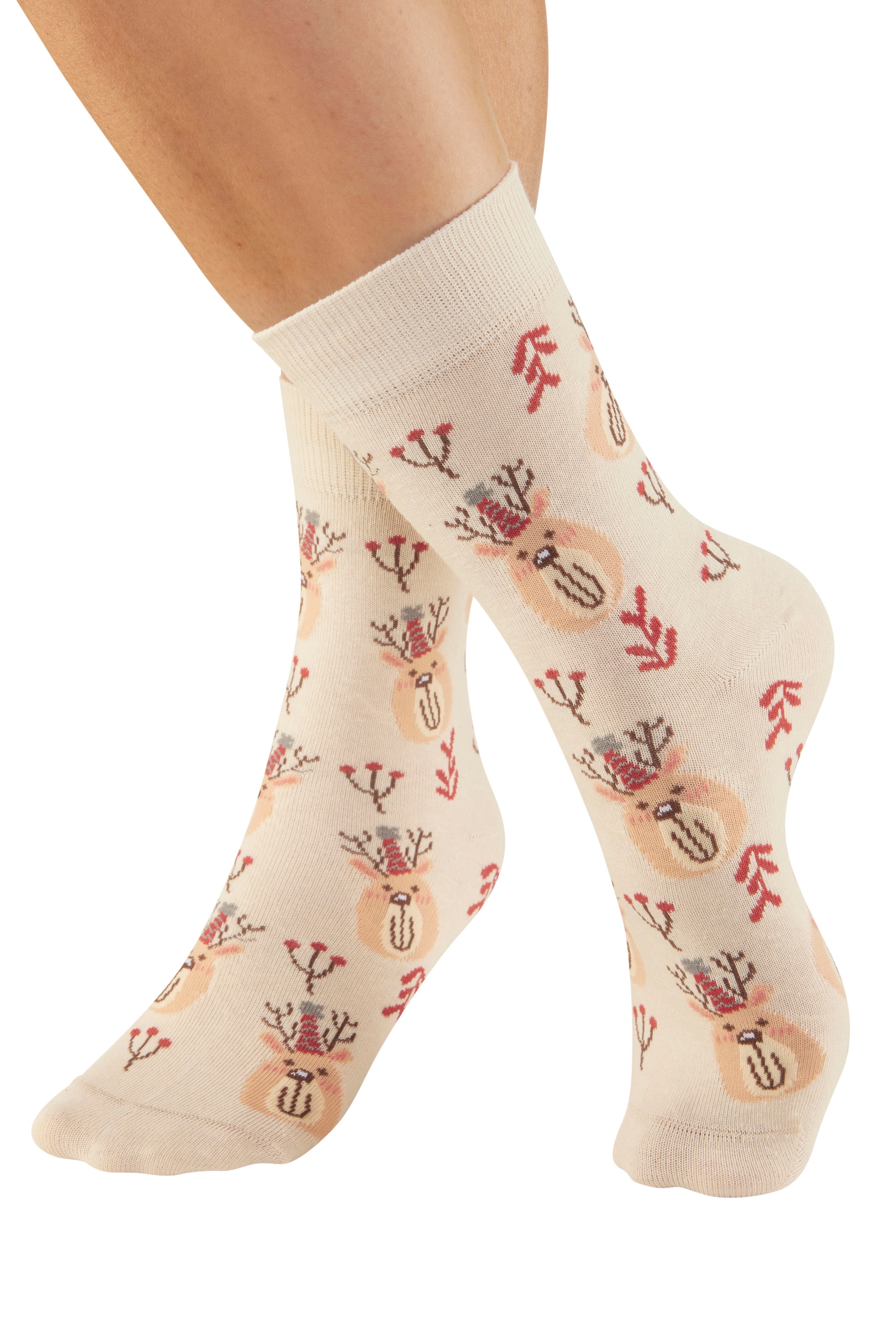 H.I.S Chaussettes basiques Packung, 3 Couple tlg. mit lustigen Weihnachtsmotiven