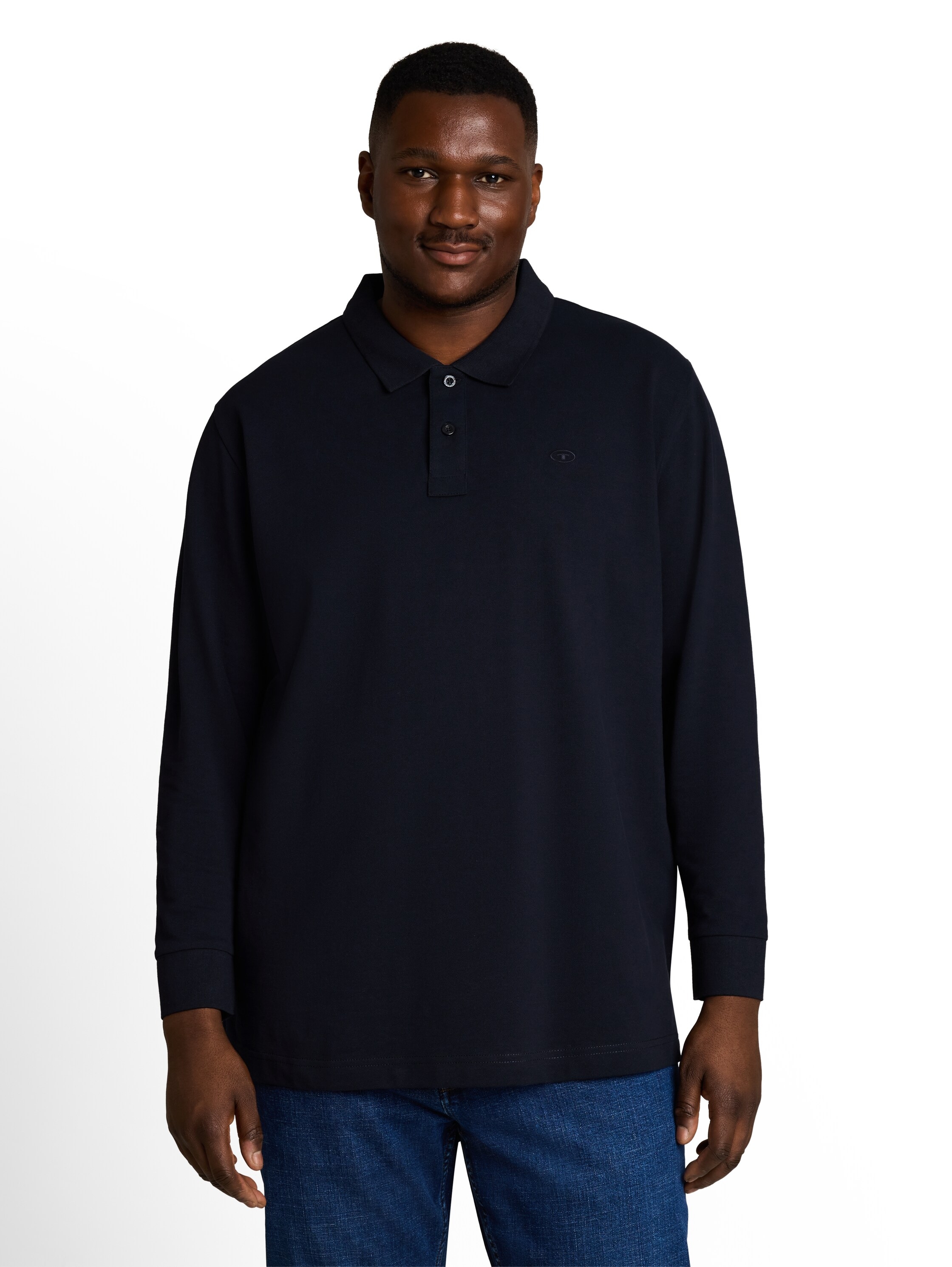 Image of TOM TAILOR PLUS Langarm-Poloshirt Extra lang / Grosse Grössen