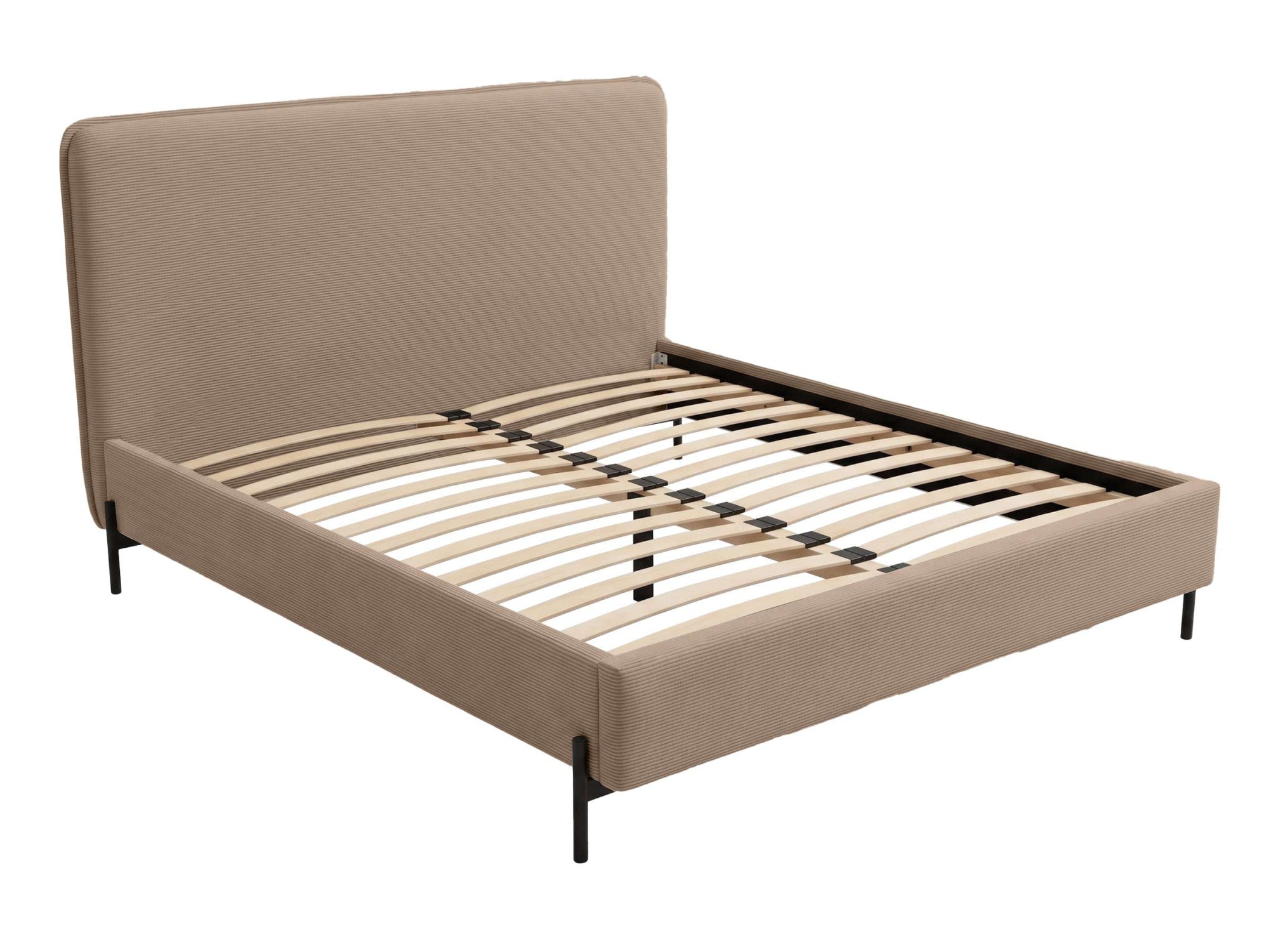 Home affaire Polsterbett »LAVOISIER Bettgestell mit Lattenrost, Breite 140/160/180/200 cm, Cord« Rahmenbett mit Kopfteil, ohne Matratze und Topper