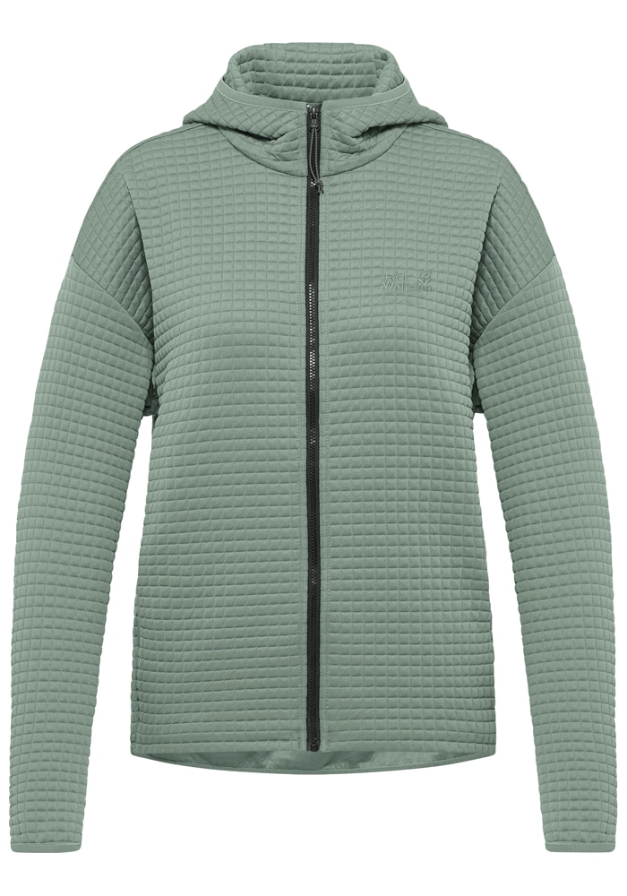 Jack Wolfskin Veste polaire »MOGARI HOODED FZ W« mit Kapuze atmungsaktiv, leicht, Übergangsjacke, Waffel-Optik