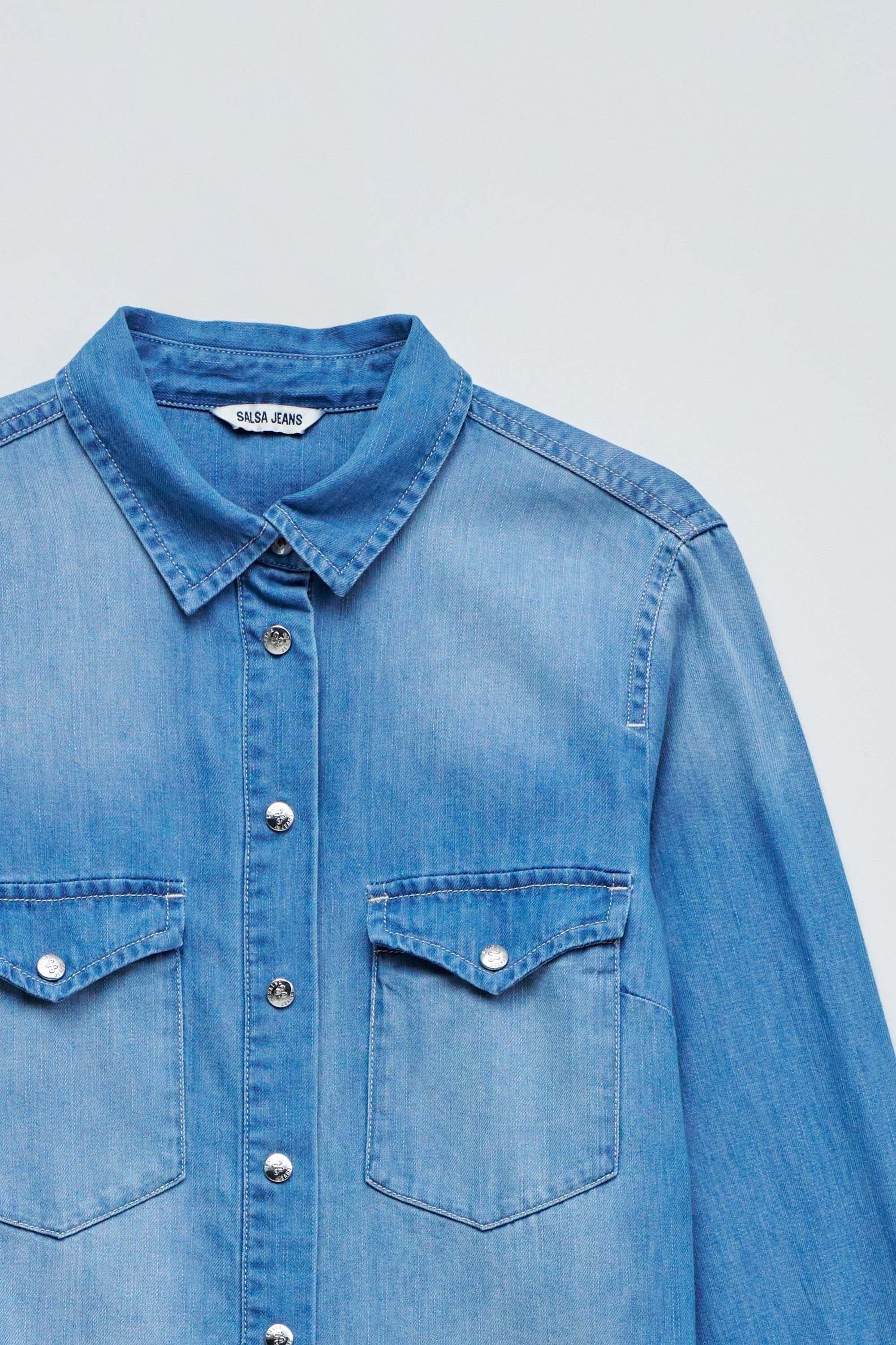 Salsa Jeansbluse »Salsa Jeans Jeanshemd Denim Shirt W/ Front Pockets«