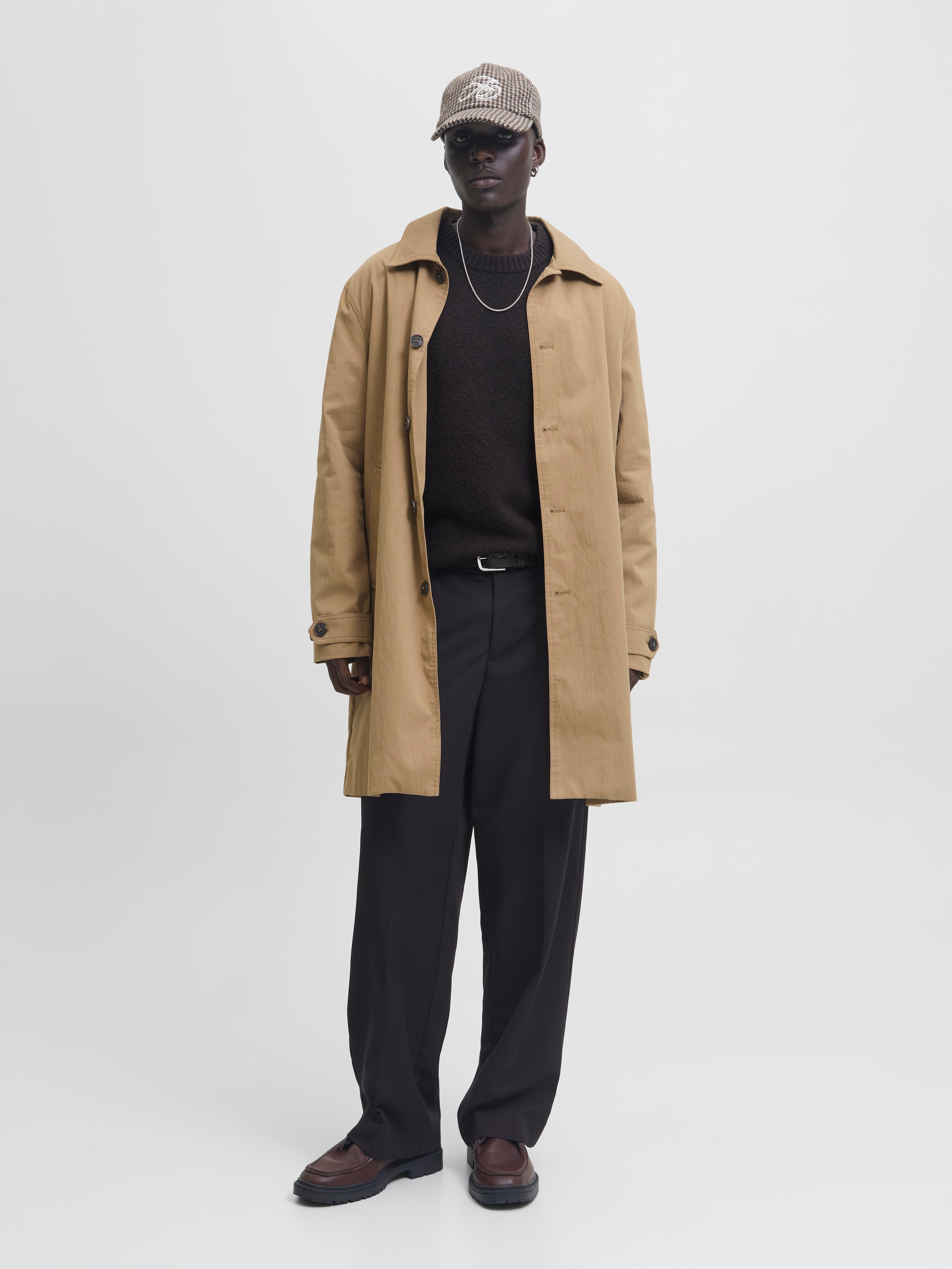 Jack & Jones Anzughose »JPSTBILL TOBY CHINO NOOS«  Materialmix, weit geschnitten, niedrige Taille