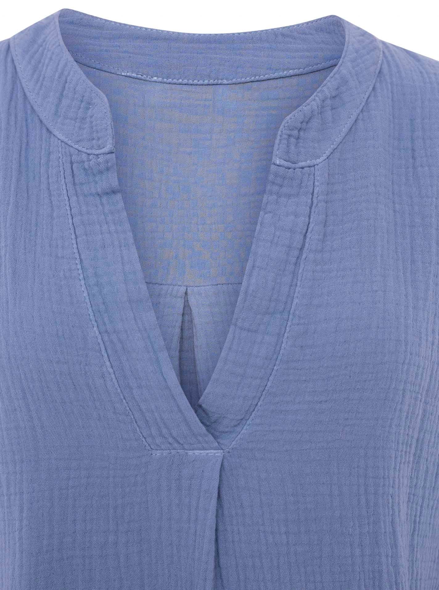 Zwillingsherz Schlupfbluse »"Rom"« verlängerte Rückenpartie, V-Neck, Turn-Up Ärmel, Musselin