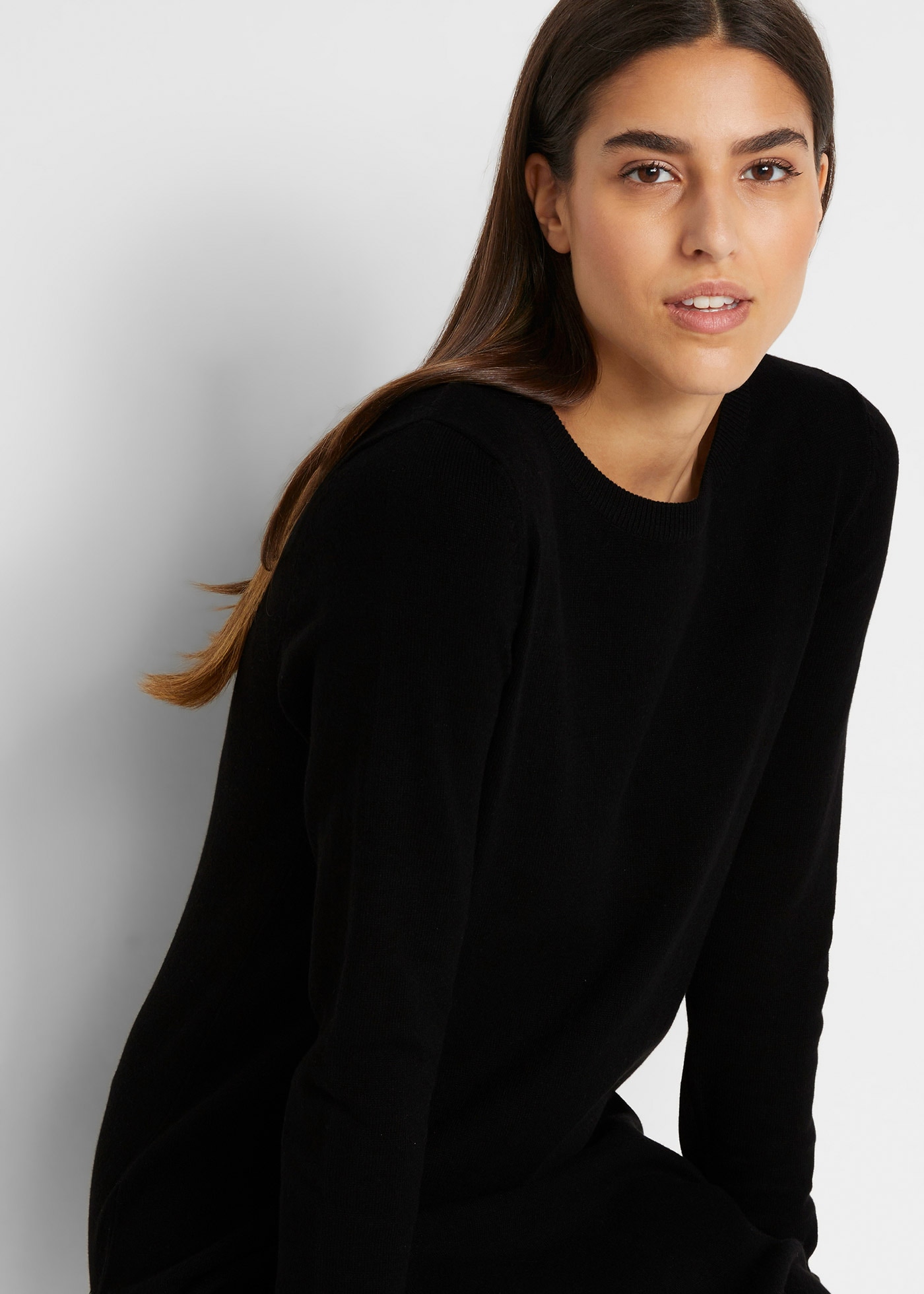 bonprix Robe en tricot Strickkleid mit recycelter Baumwolle