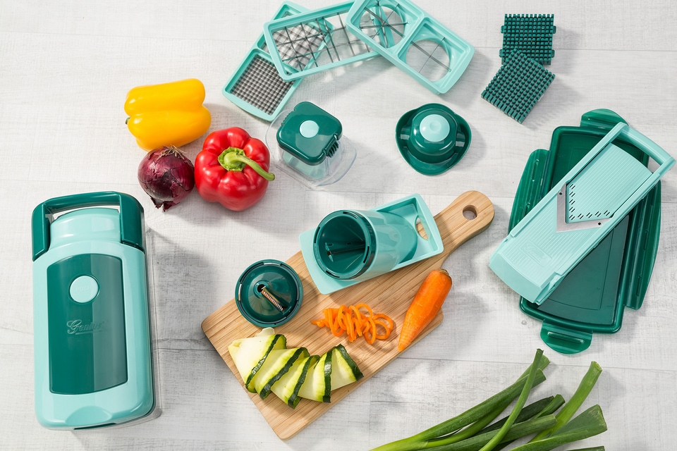 Genius Zerkleinerer »Nicer Dicer Fusion Smart«, 16-tlg. incl. Julietti Smart Spiralschneider, 1250 ml Auffangbehälter