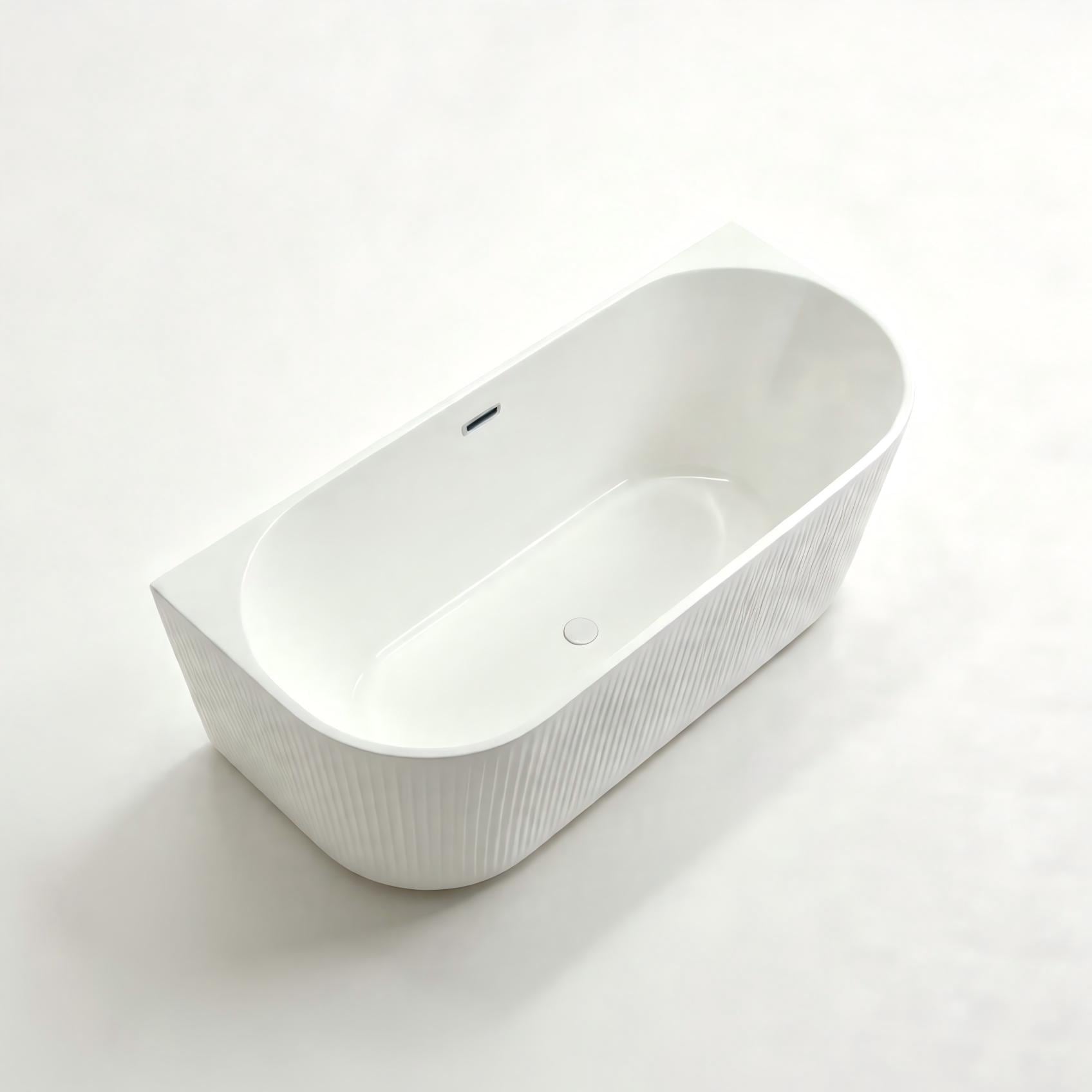 GOODproduct Badewanne »Sines« Höhe 59 cm mit Ablaufstöpsel | verstellbare Füsse | Überlauf wandanliegend, aus hochwertigem Sanitäracryl, mit Pop Up Ventil