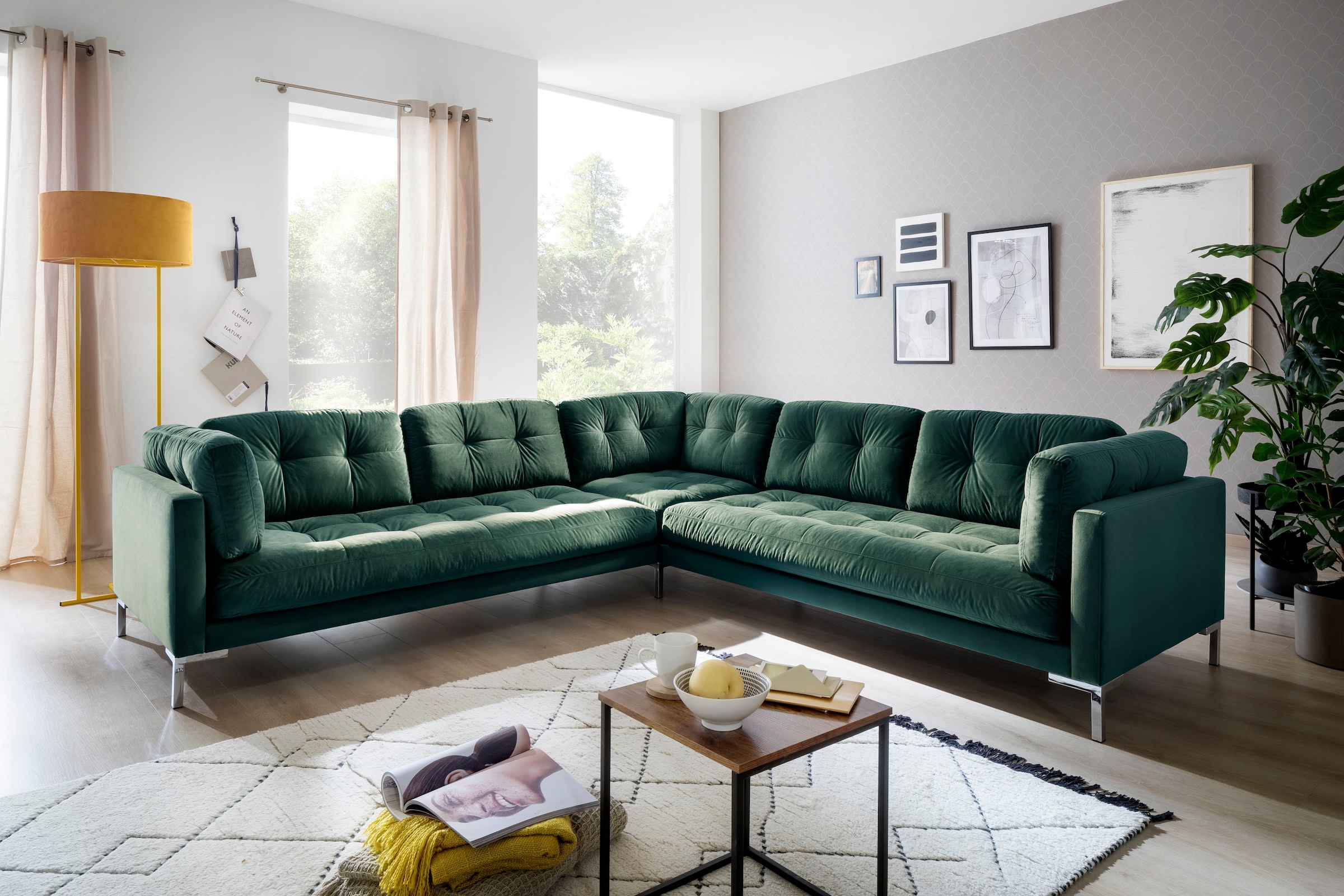 Image of GOODproduct Wohnlandschaft "Landau U-Form" in Cord-Stoff mit Metallfuss