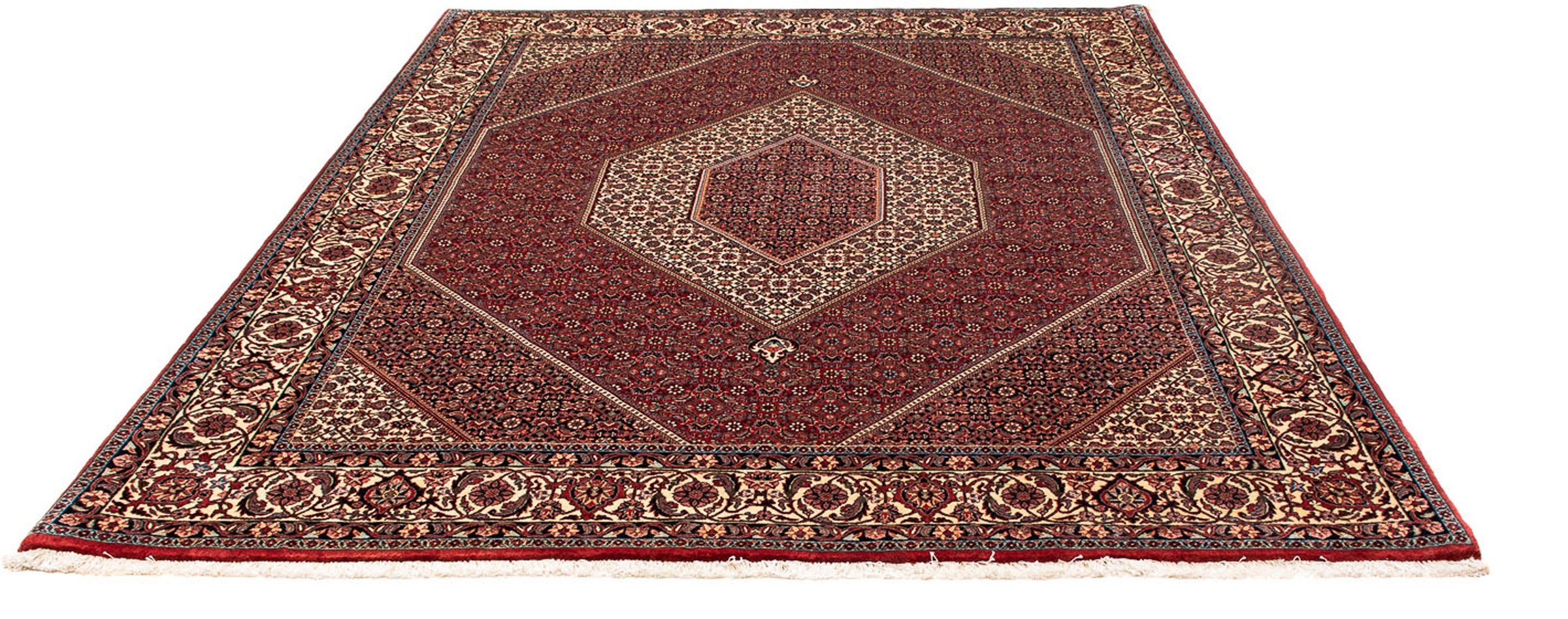 Image of morgenland Orientteppich »Perser - Bidjar - 252 x 205 cm - dunkelrot«, rechteckig, 15 mm Höhe, Wohnzimmer, Handgeknüpft, Einzelstück mit Zertifikat bei Ackermann Versand Schweiz