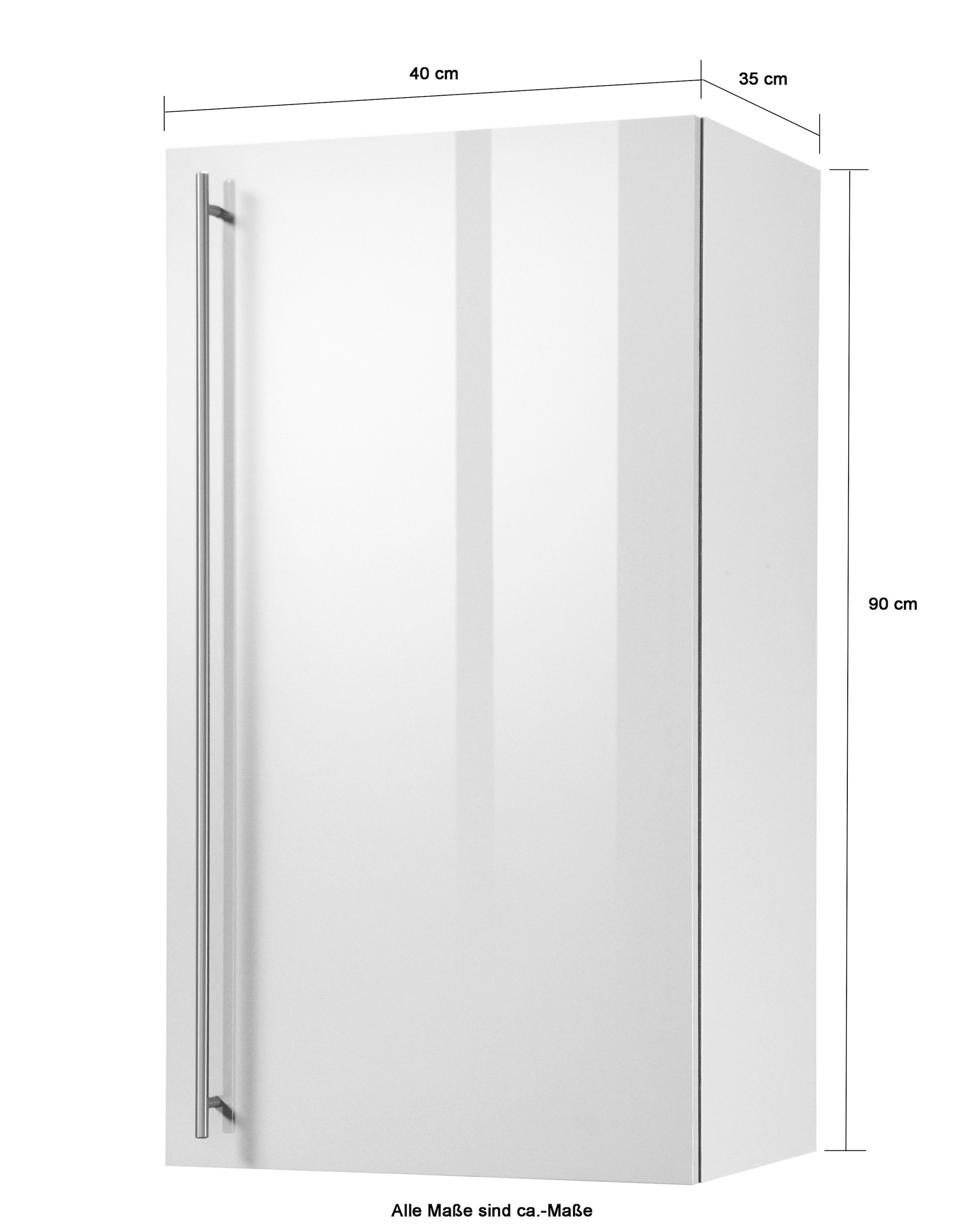 wiho Küchen Armoire suspendue »Chicago, TOPSELLER« 40 cm breit, 90 cm hoch, für viel Stauraum