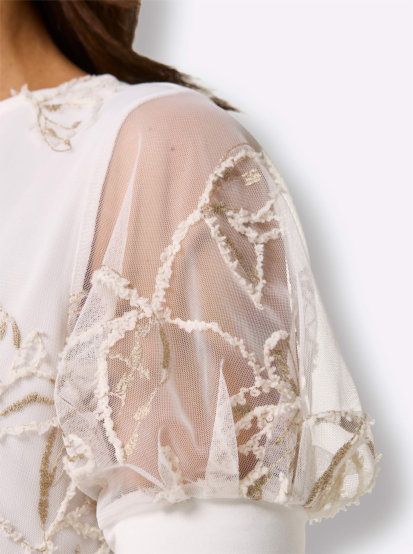 CREATION L PREMIUM Shirt à col rond »Mesh-Shirt« 1 pièces tlg.