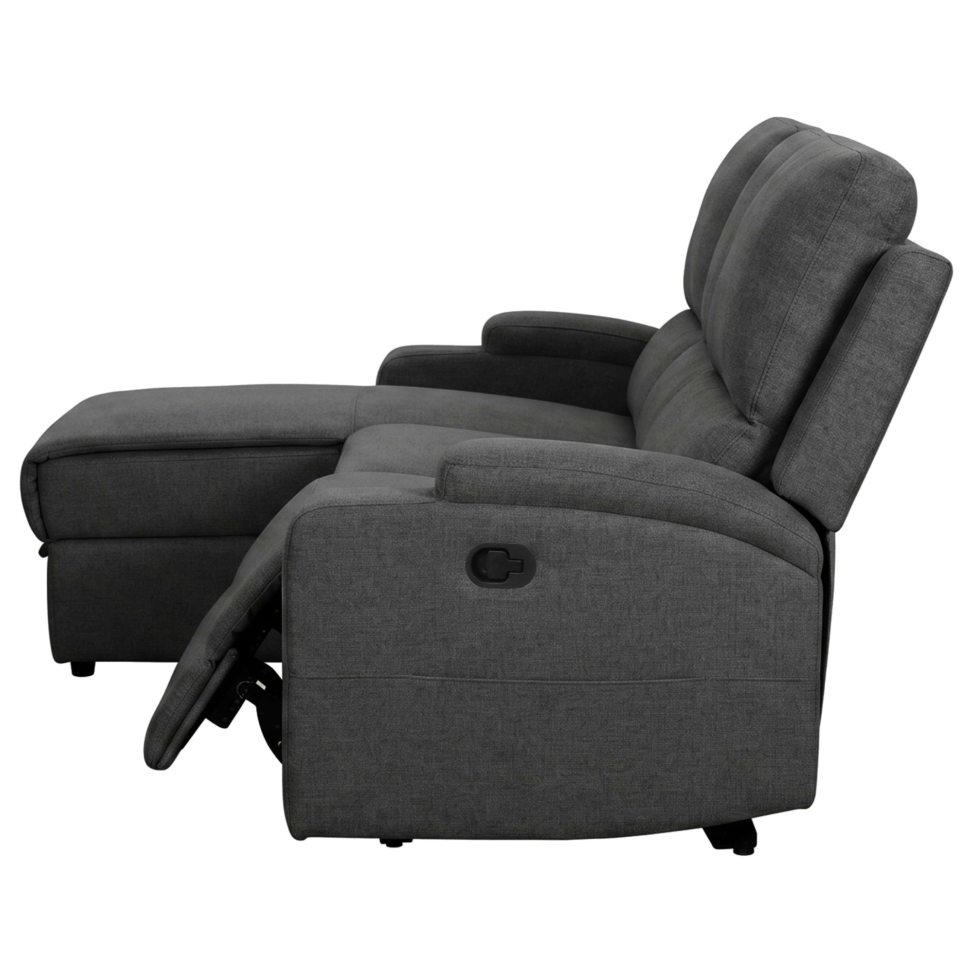 GOODproduct »NAPORI Struktur-Bezug, L-Form, 210cm, man./elektr. Relaxfunktion« USB-A bei elektr. Variante, Staukasten, Seitentasche u. Federkern