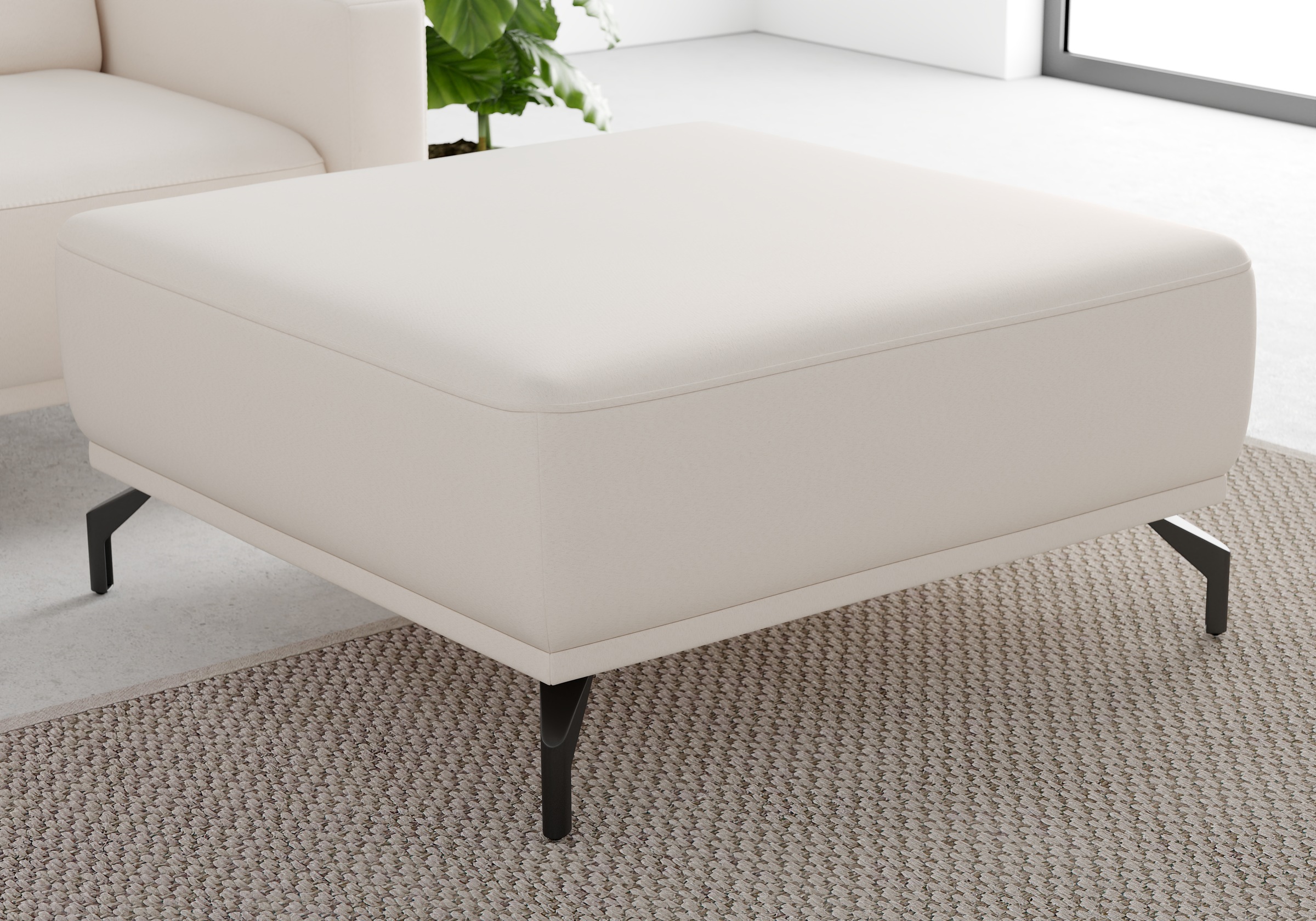 sit&more Hocker »Bailando« mit Federkern und schwarzen, matten Metallfüssen