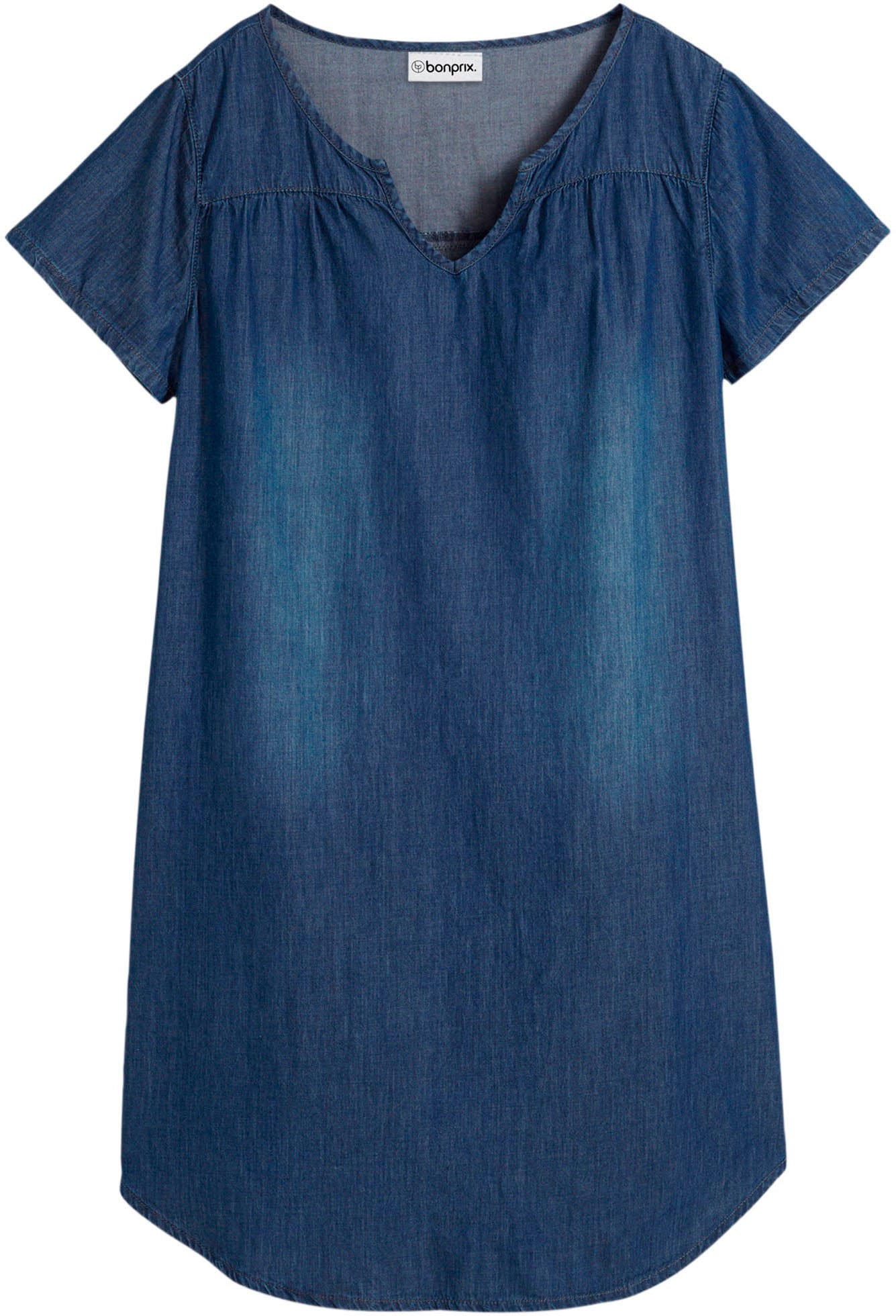 bonprix Robe tunique für entspannten Look, aus Baumwolle, in A-Linie, mit V-Ausschnitt