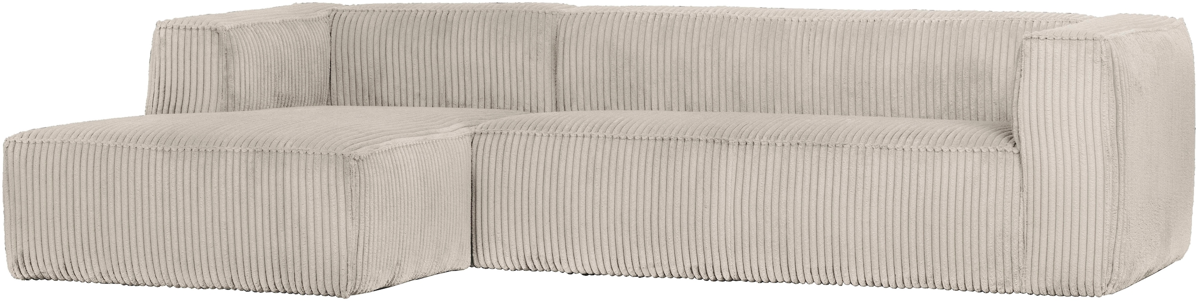 WOOOD Ecksofa »Bean Bezug Links mit hoher Sitzkomfort, H 73 x B 305 x T 96/175 cm« Ripsstoff, Tragkraft 400 kg, Gute Verschleissfestigkeit, pflegeleicht