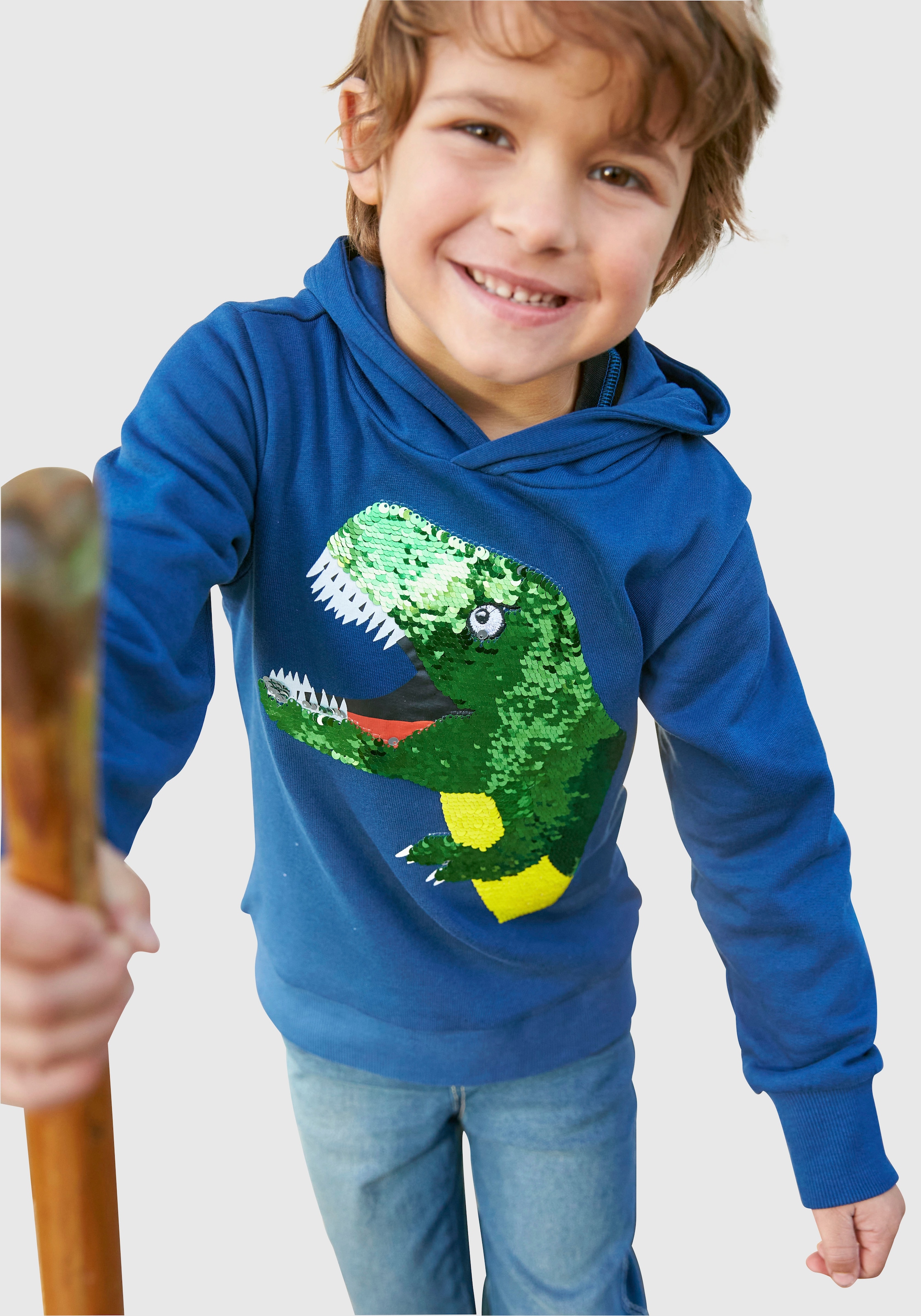 Wendepailletten« Kapuzensweatshirt Dino tollem versandkostenfrei »mit aus KIDSWORLD auf