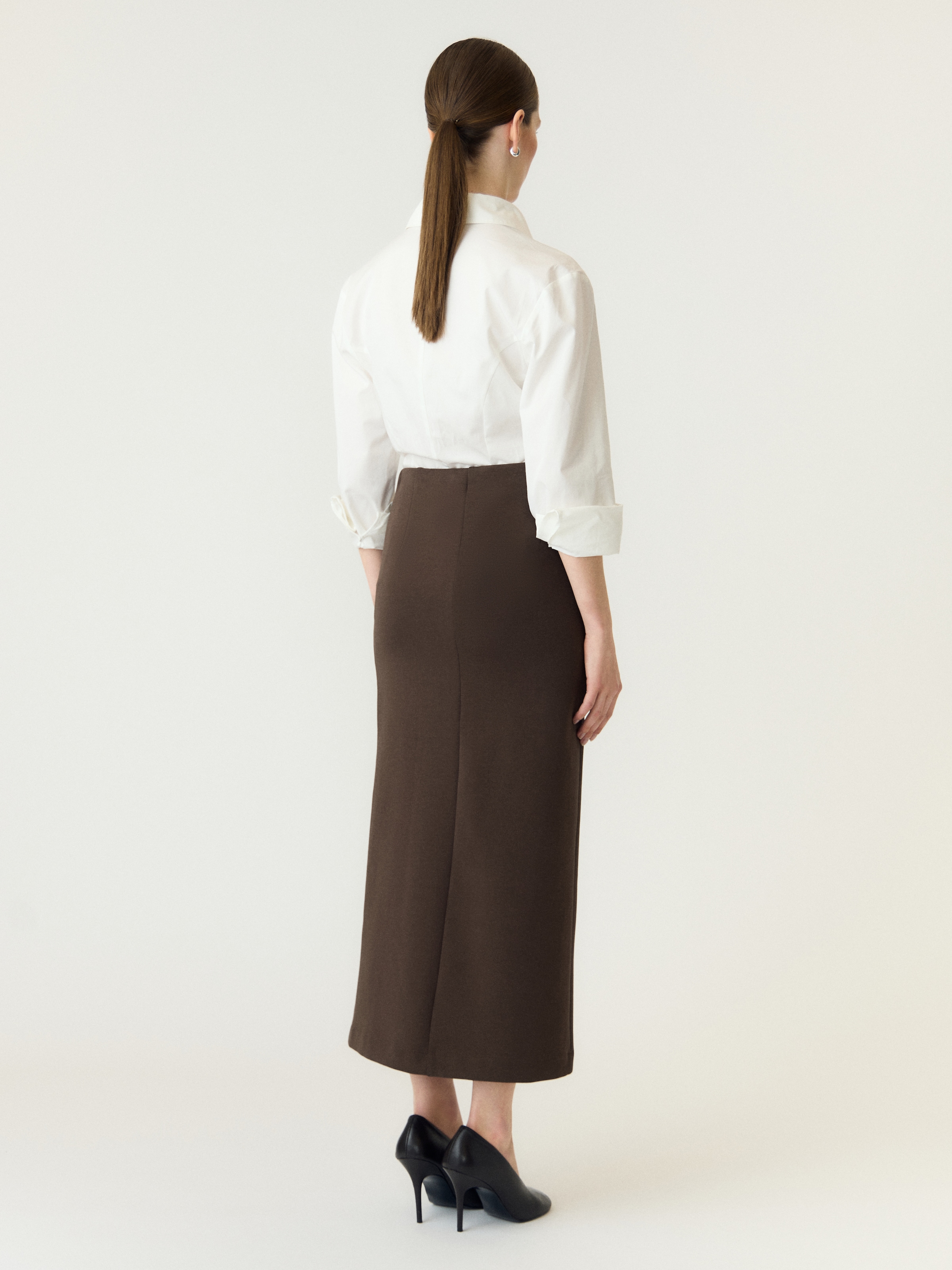 Y.A.S Maxi jupe »YASPINA HW LONG SKIRT NOOS« mélange de coton, taille haute