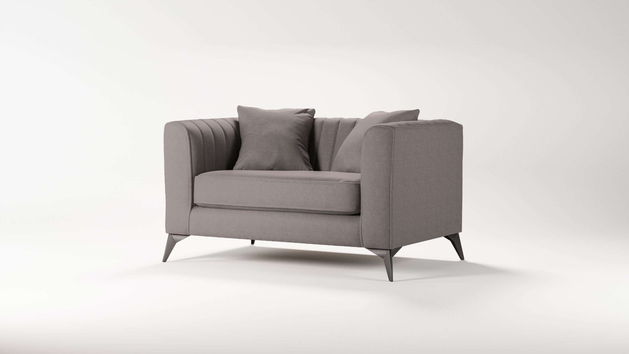 Places of Style Loveseat »MATTHEW Loungesessel, Masse B/T/H: 130/86/74 cm«, incl. Zierkissen, feine Steppung im Rücken, belastbar bis 200kg