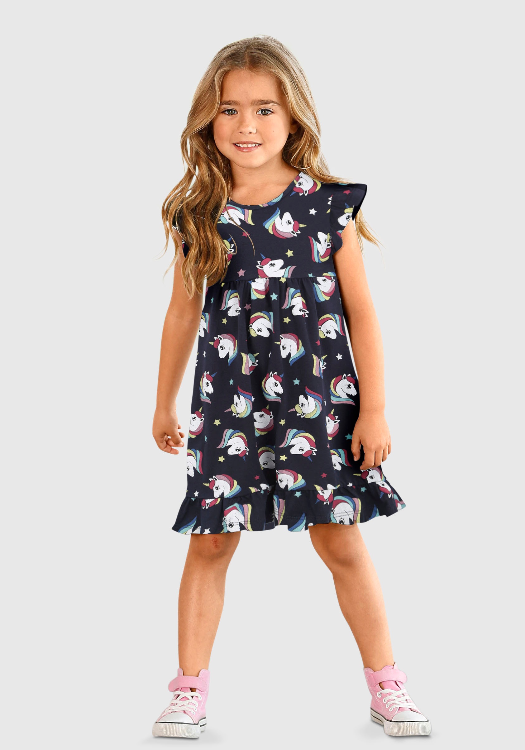 Image of KIDSWORLD Jerseykleid, mit Einhornmuster bei Ackermann Versand Schweiz