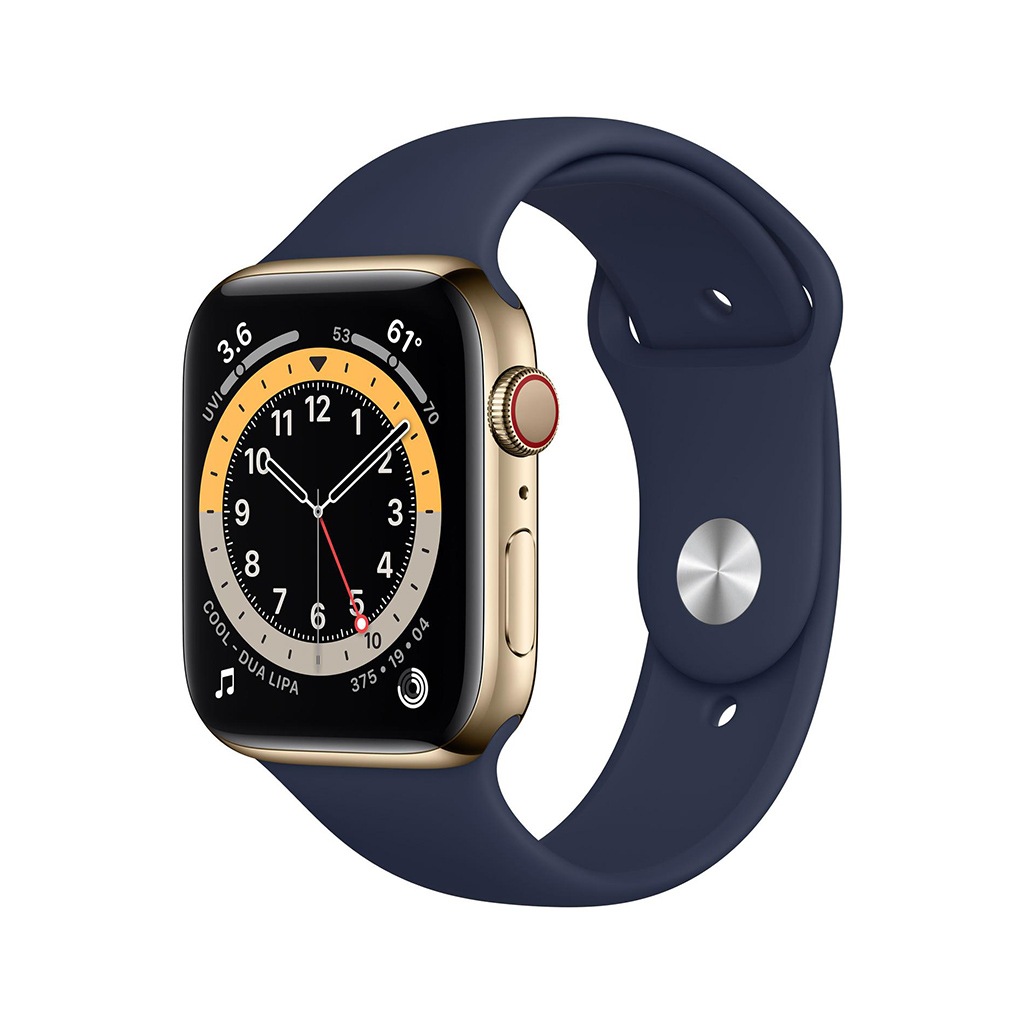 Image of Apple Smartwatch »Serie 6, GPS Cellular, 44 mm Edelstahl-Gehäuse mit Sportarmband«, (MJXN3FD/A) bei Ackermann Versand Schweiz