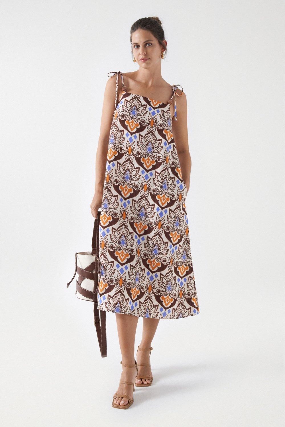 Midikleid »Salsa Jeans Kleider Printed Linen Midi Dress«
