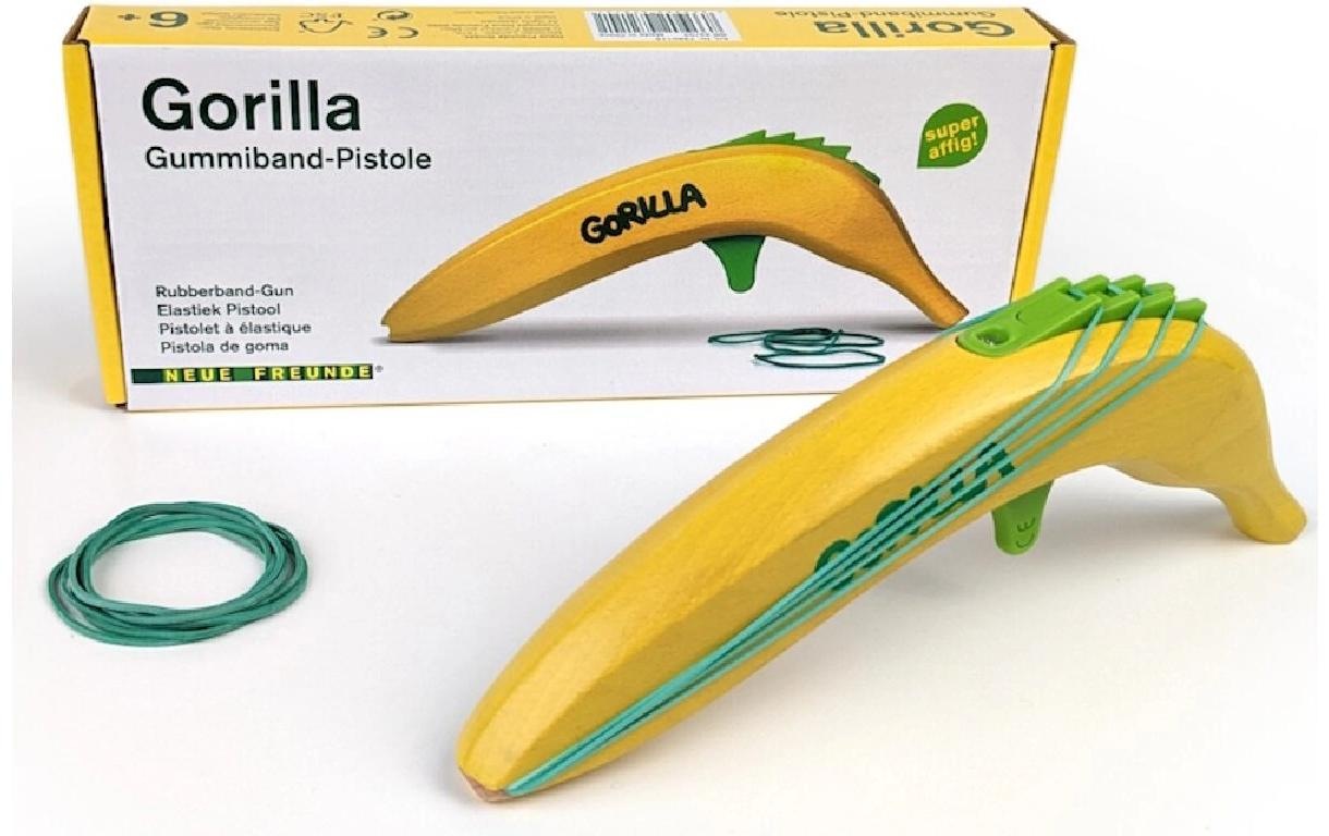 Image of Spielzeug-Polizei Einsatzset "Neue Freunde Gorilla" Gummiband Pistole mit Lade Automatik
