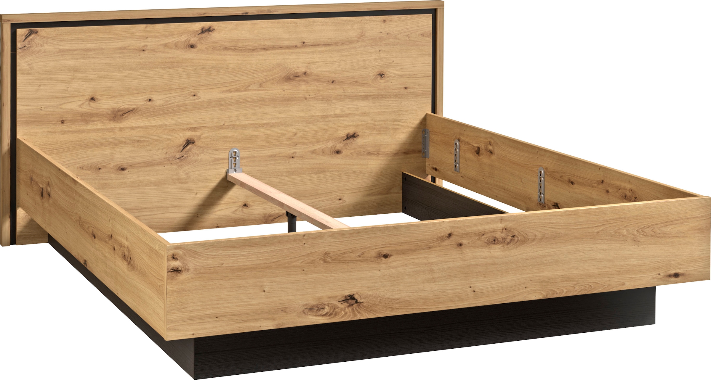 FORTE Bett »Trondheim, Belastbarkeit 250KG, Loft-Stil« melaminbeschichtet