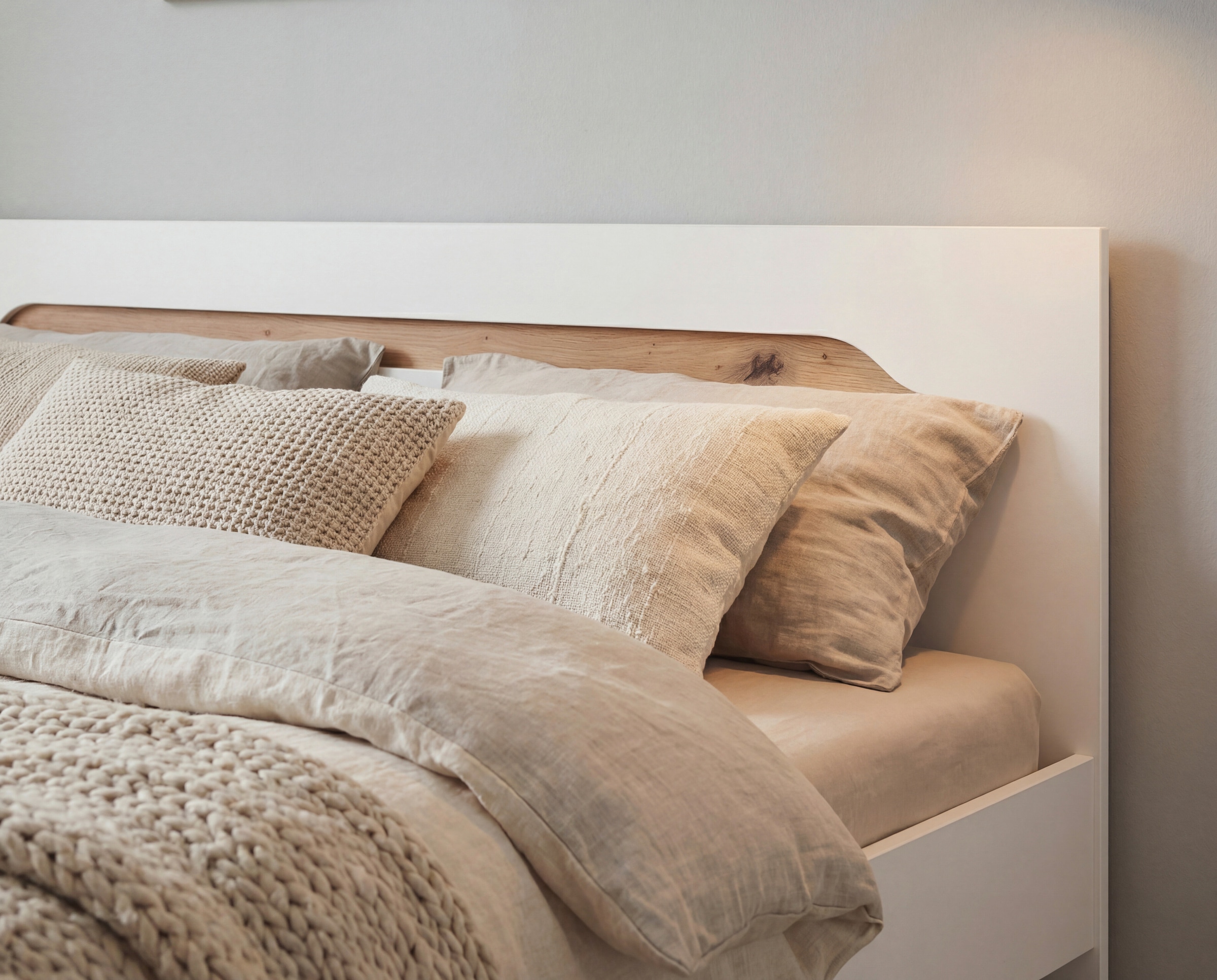 GOODproduct Bett »Doppelbett Holzbett Futonbett AGORDO« Liegefläche: 180x200 cm,  mit stilvoller Kopfteil-Absetzung in Eiche Artisan MADE IN GERMANY