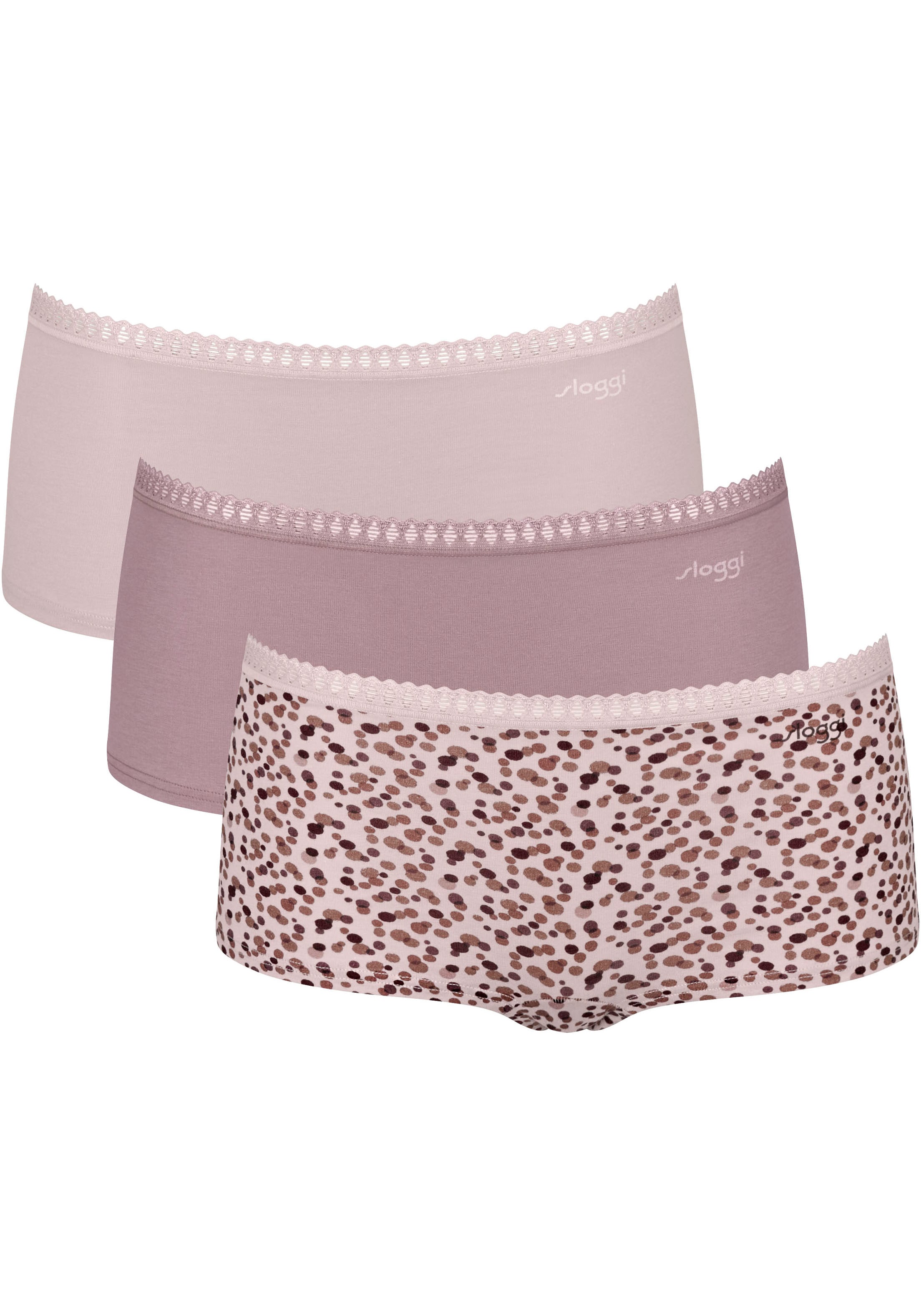 Image of sloggi Panty "GO Crush" 3er Pack, mit Spitzendetails, Cotton-Mix