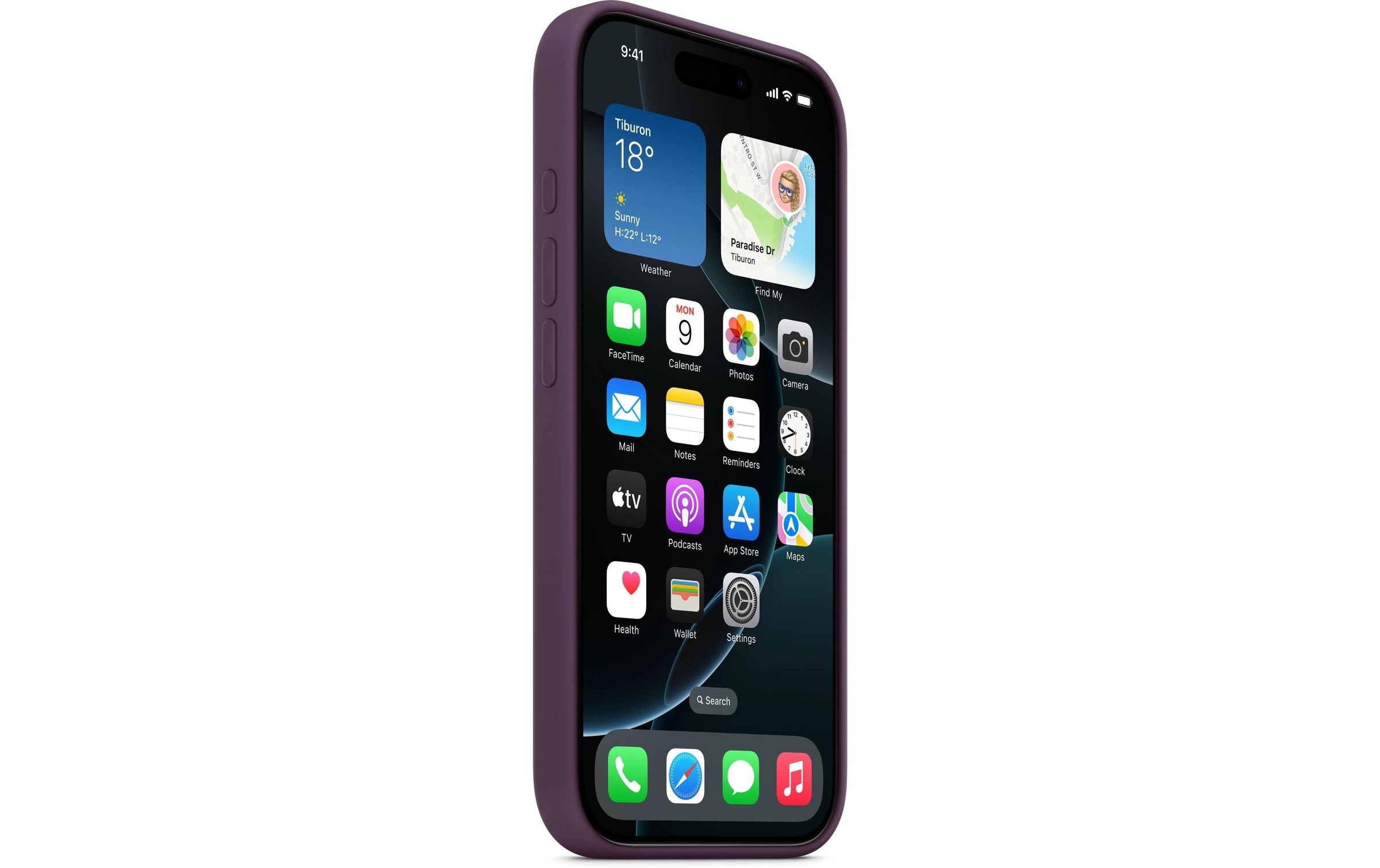 Apple Smartphone Silikon Case mit MagSafe, iPhone 16 Pro, Pflaume