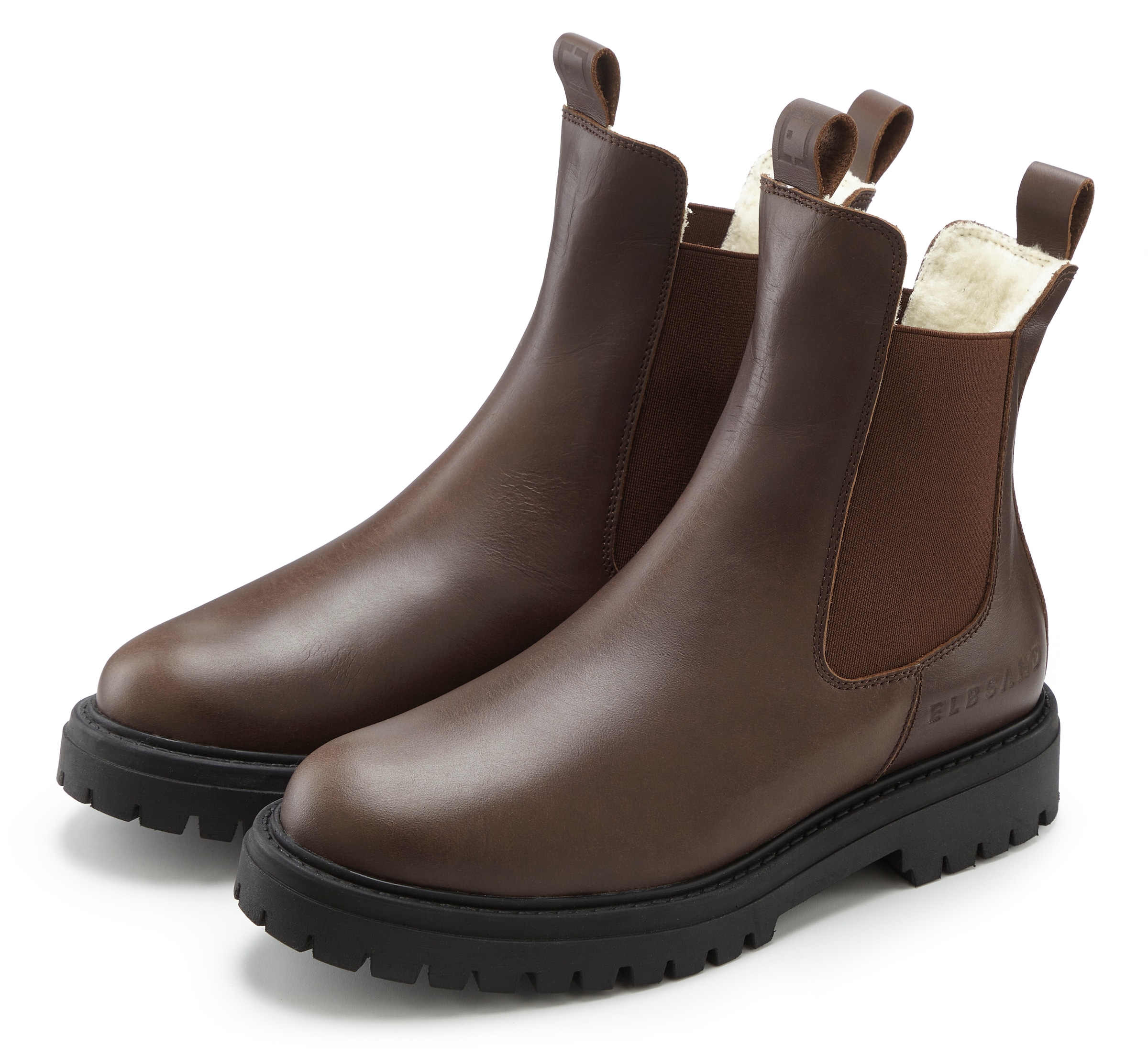Image of Elbsand Stiefelette "Chelseaboots, Stiefel, Boots, Winterstiefel, Schlupfstiefel" aus Leder mit Warmfutter, Lederstiefelette