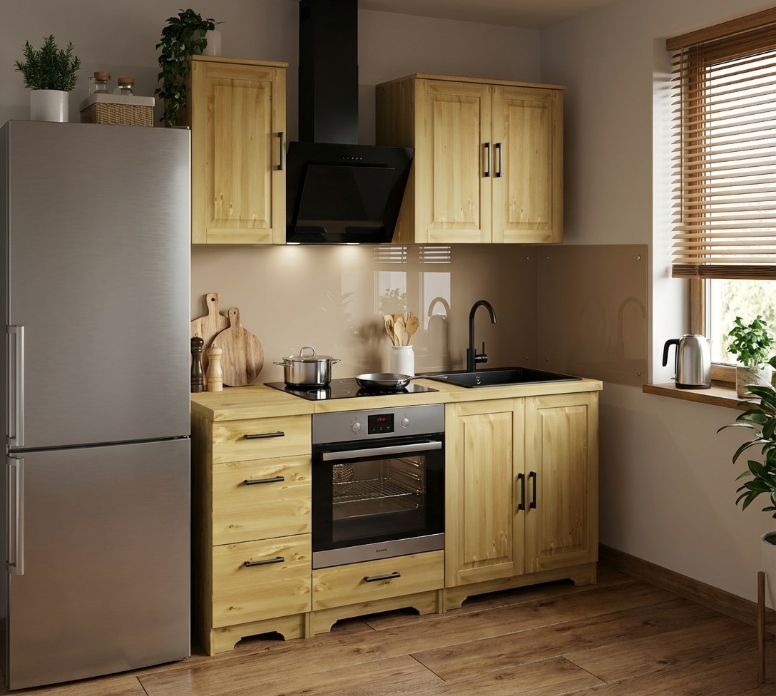 Home affaire Armoire encastrée pour cuisinière »Meliss« aus massiver Kiefer, Breite 60 cm, Soft-Close-Funktion