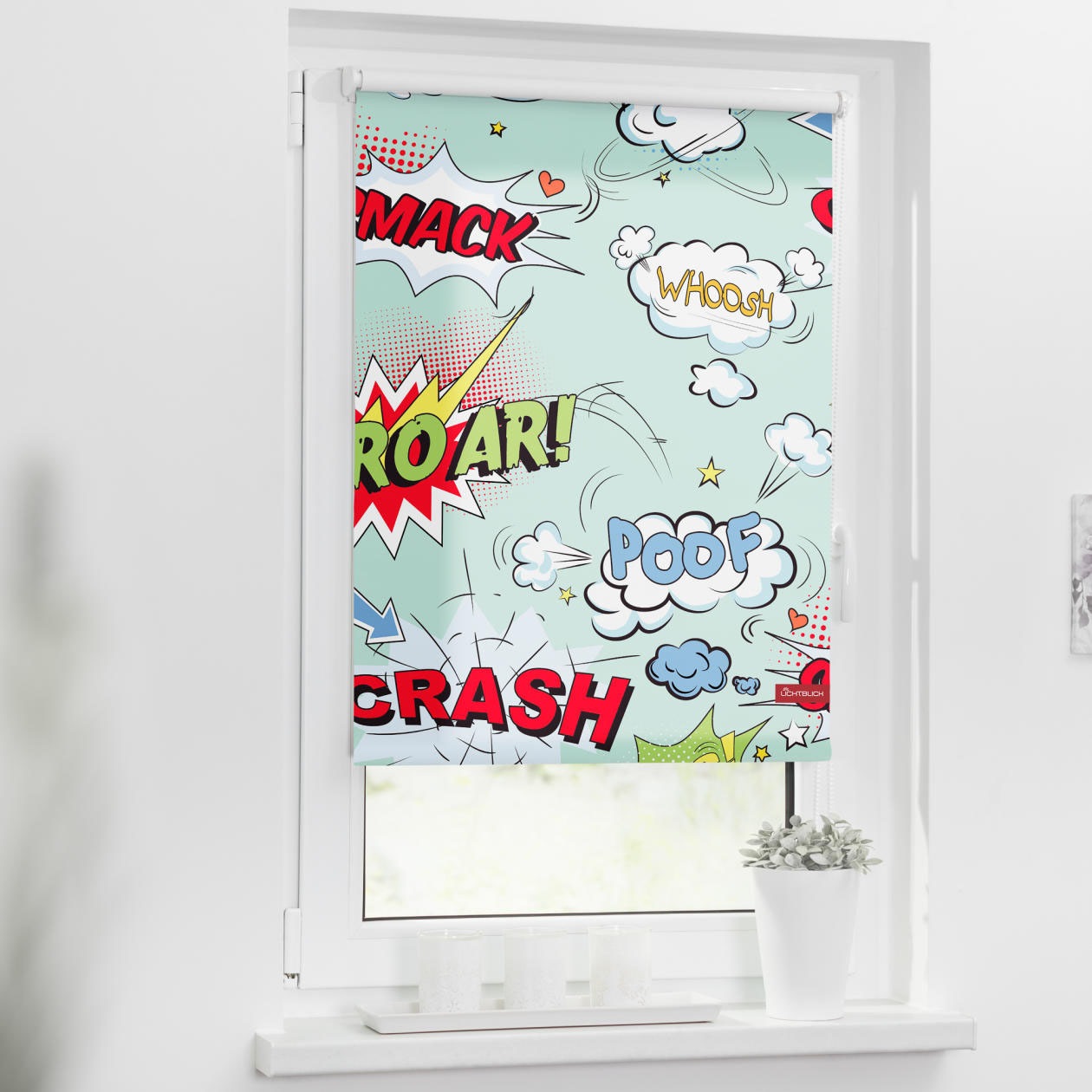 Image of LICHTBLICK ORIGINAL Seitenzugrollo »Rollo Klemmfix, ohne Bohren, Verdunkelung, Crash - Bunt«, verdunkelnd, Verdunkelung-energiesparend, freihängend bei Ackermann Versand Schweiz