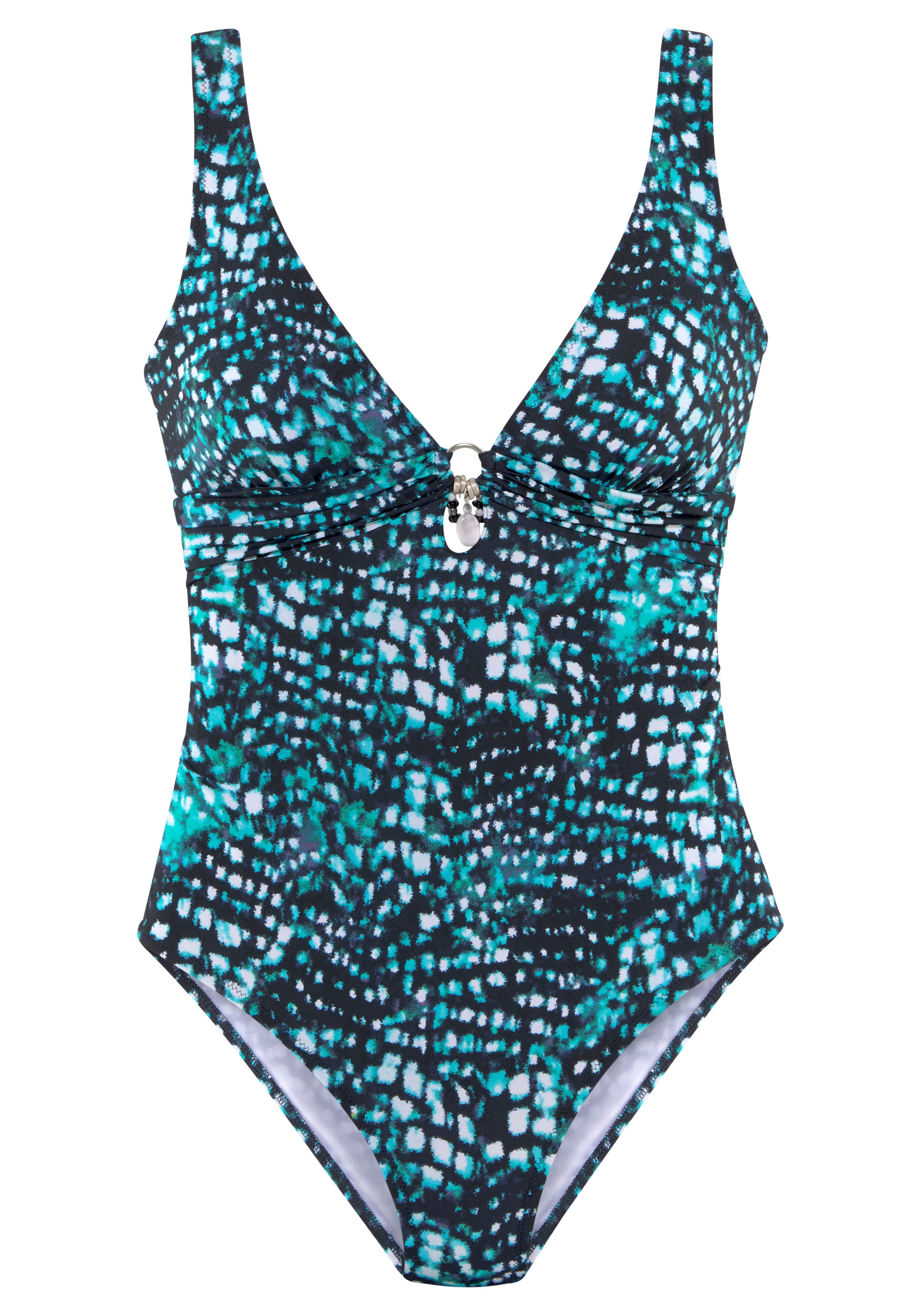 Bruno Banani Badeanzug mit silberfarbenem Accessoire